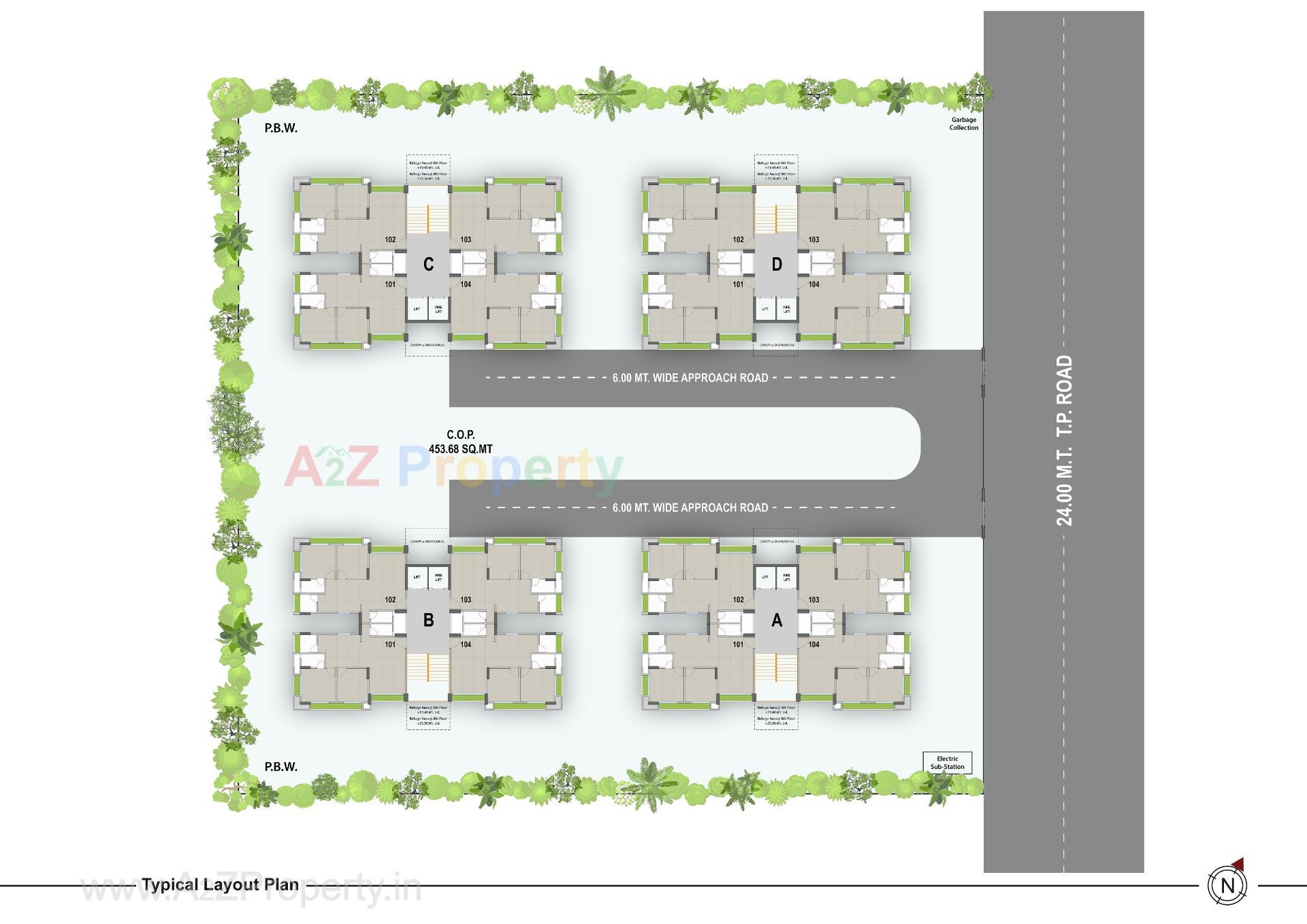 Layout of real estate project Kiran Pearl located at Kosad, Surat, Gujarat