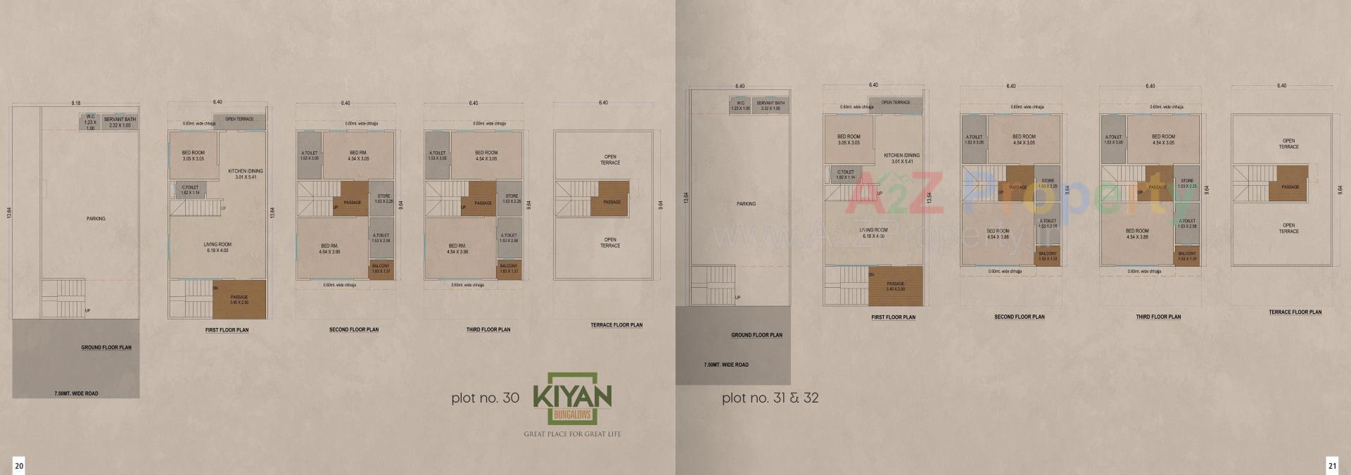Layout of real estate project Kiyan Bungalows located at Surat, Surat, Gujarat
