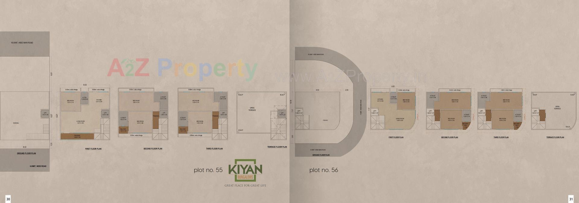 Layout of real estate project Kiyan Bungalows located at Surat, Surat, Gujarat