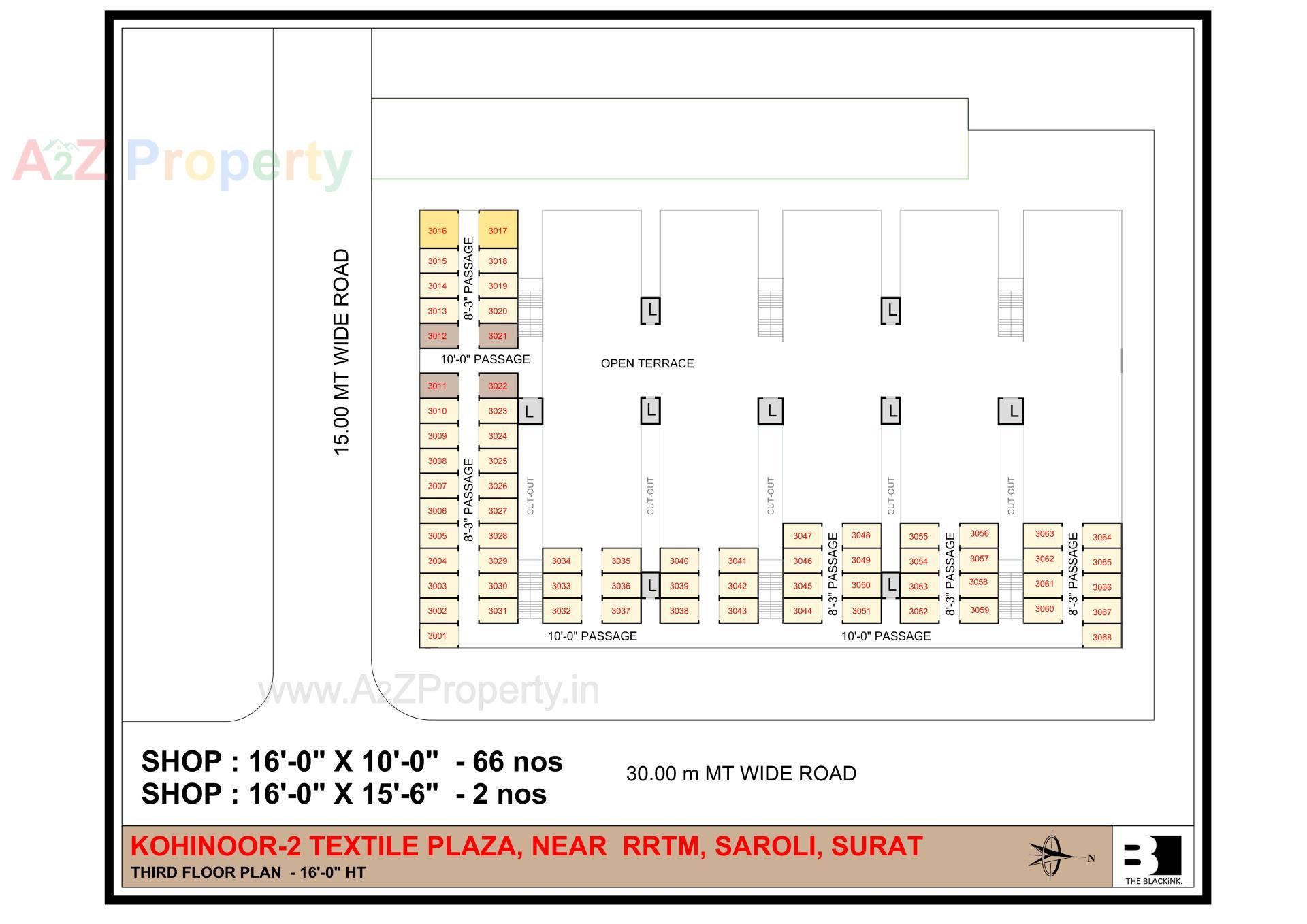 Layout of real estate project Kohinoor Textile Plaza located at Neral, Surat, Gujarat