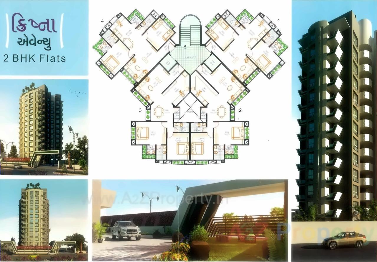 3D Elevation of real estate project Krishna Avenue located at Dabholi, Surat, Gujarat