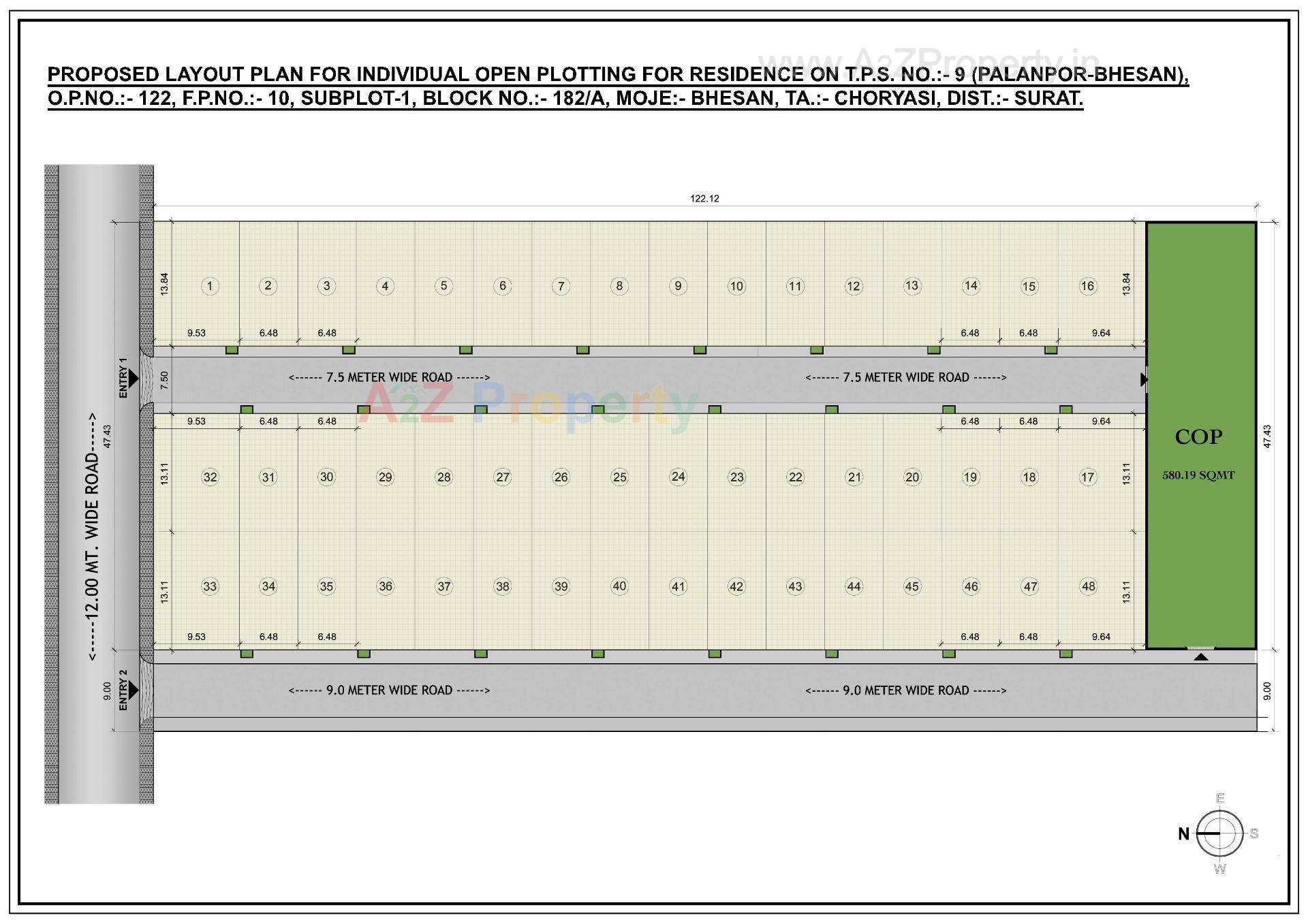 Layout of real estate project Krishna Park Society located at Bhesan, Surat, Gujarat