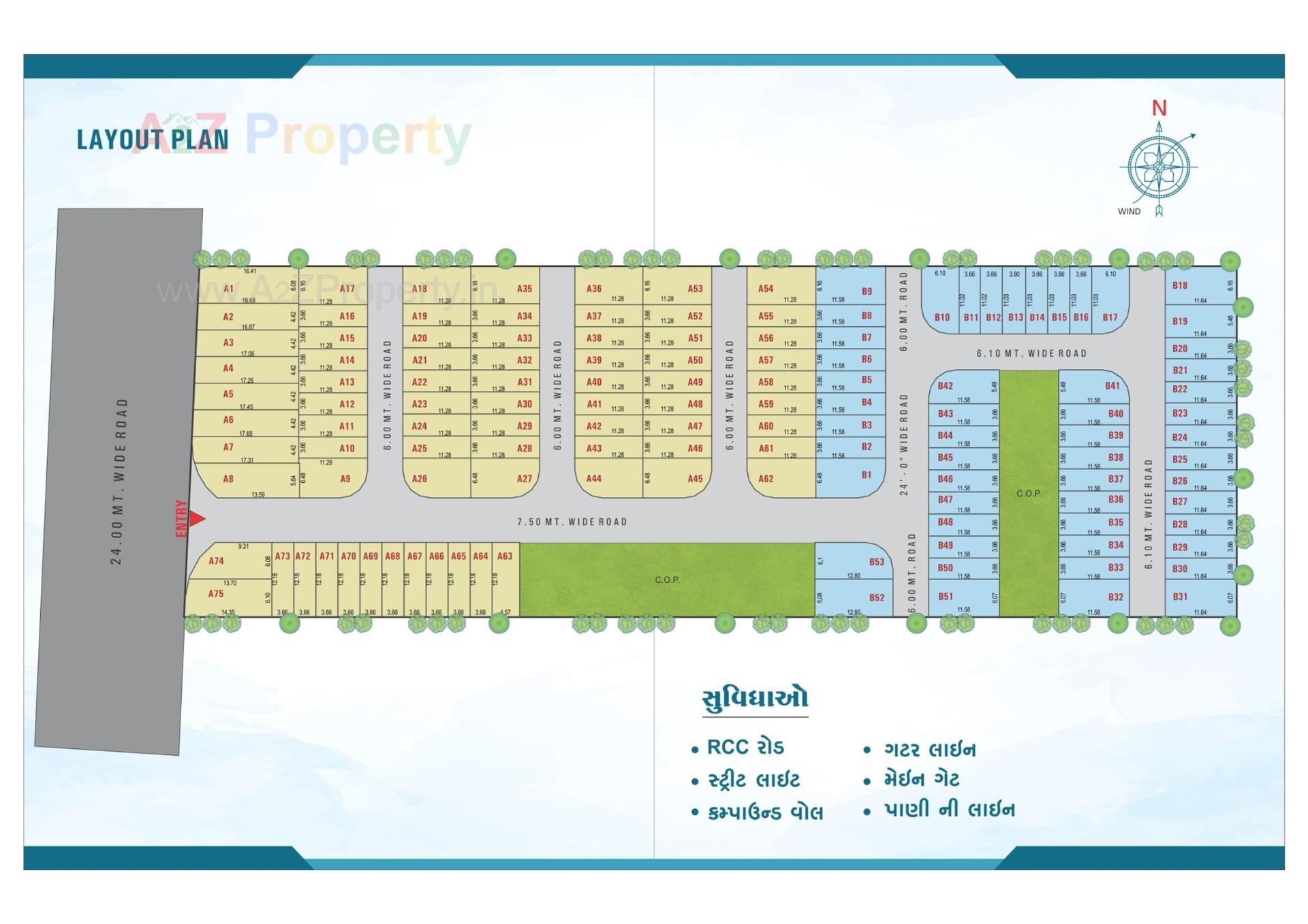 Layout of real estate project Krishna Park located at Dindoli, Surat, Gujarat