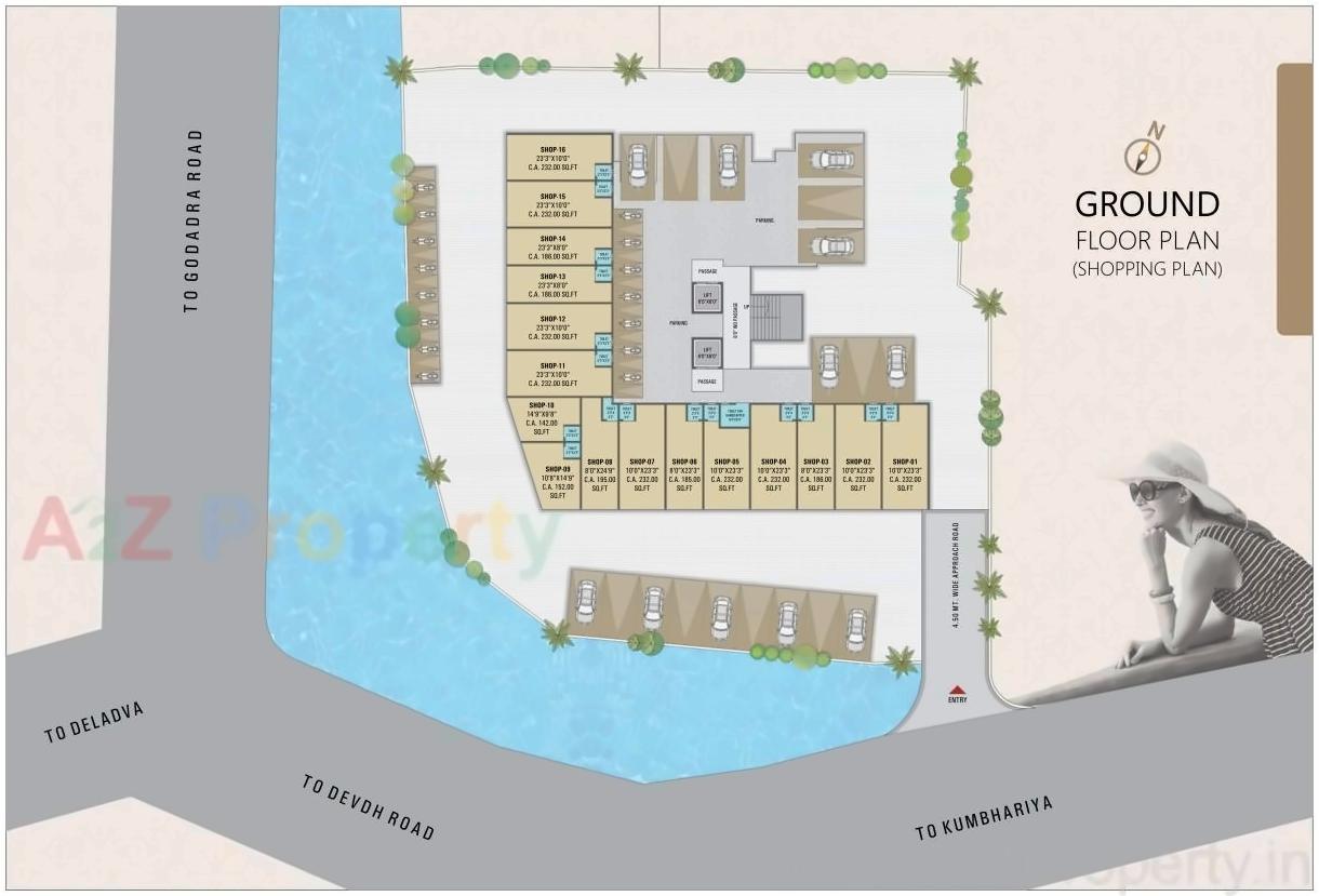 Layout of real estate project Krishna Residency located at Devadh, Surat, Gujarat