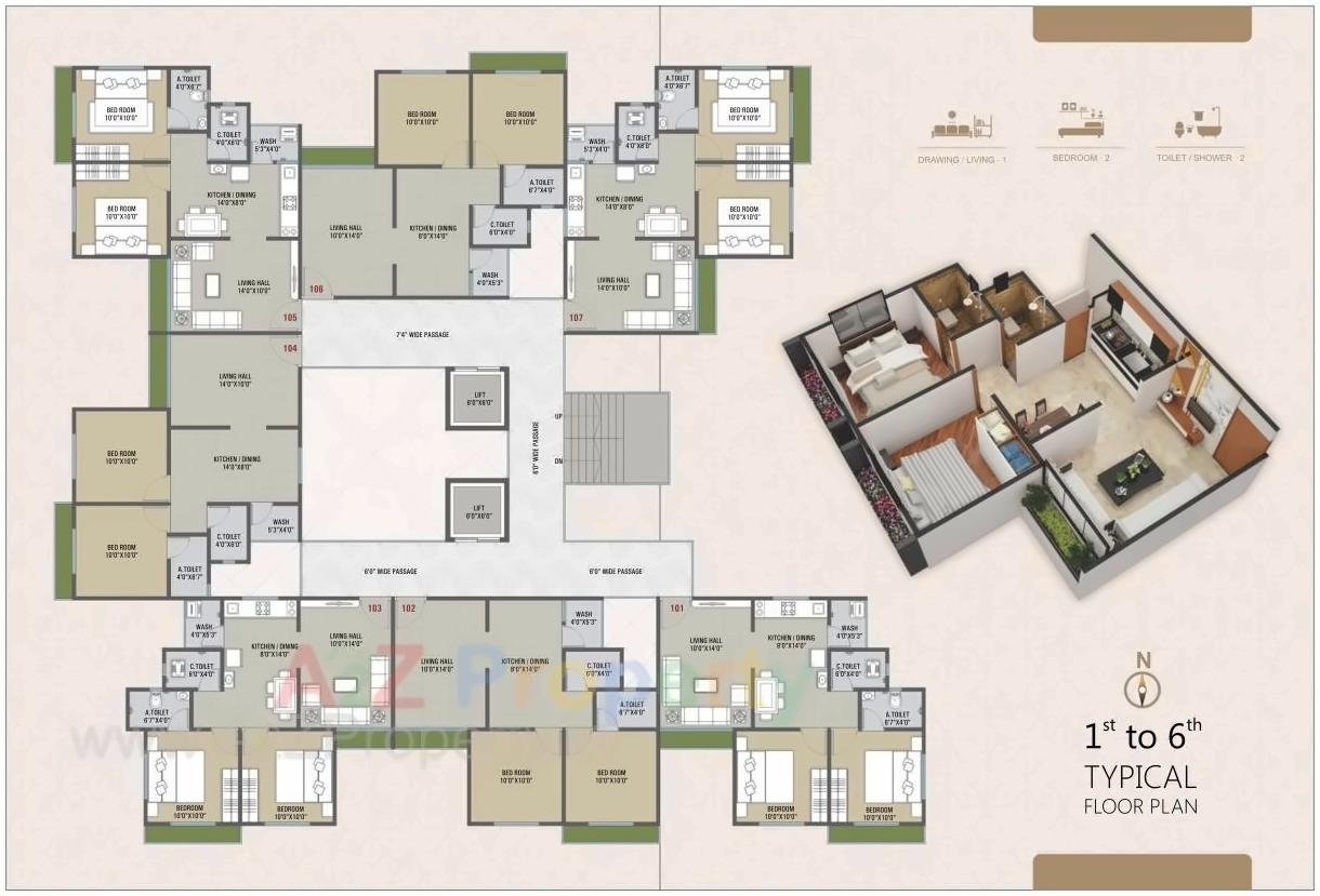 Layout of real estate project Krishna Residency located at Devadh, Surat, Gujarat