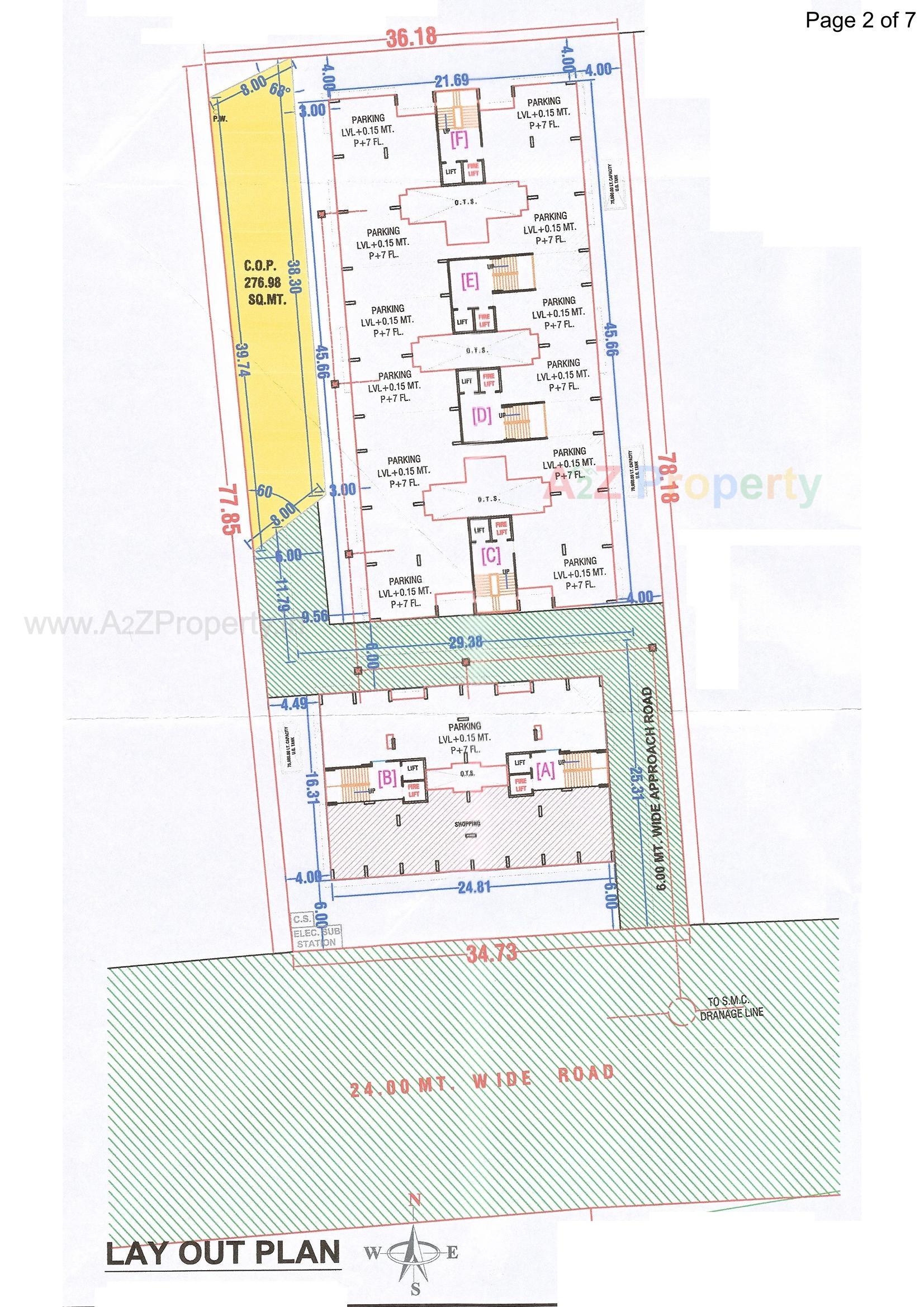 Layout of real estate project Laxmi Heights located at Dindoli, Surat, Gujarat