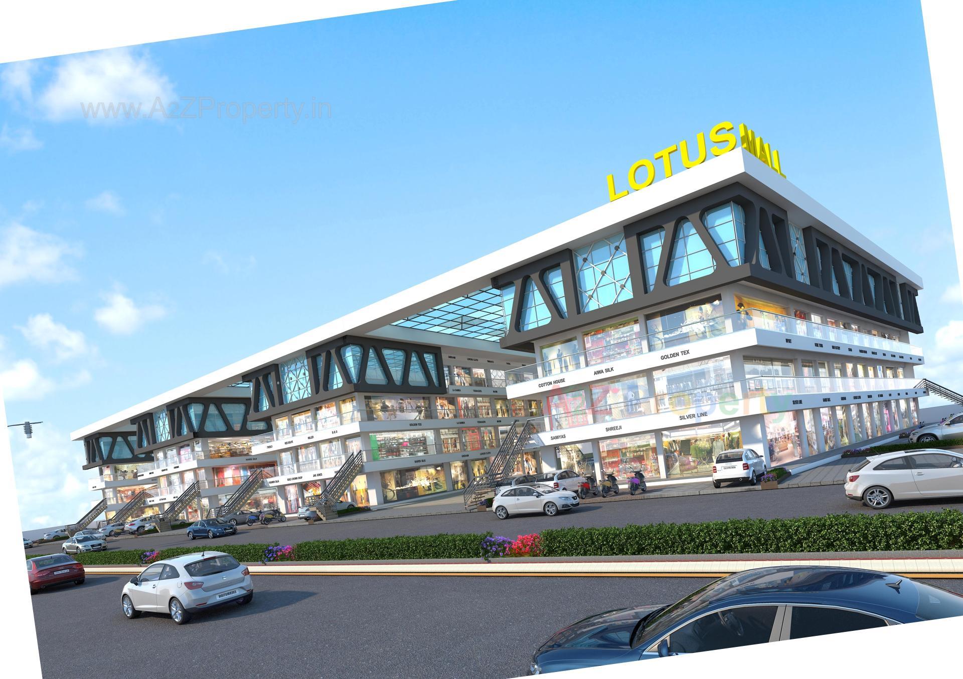 3D Elevation of real estate project Lotus Mall located at Bardoli, Surat, Gujarat
