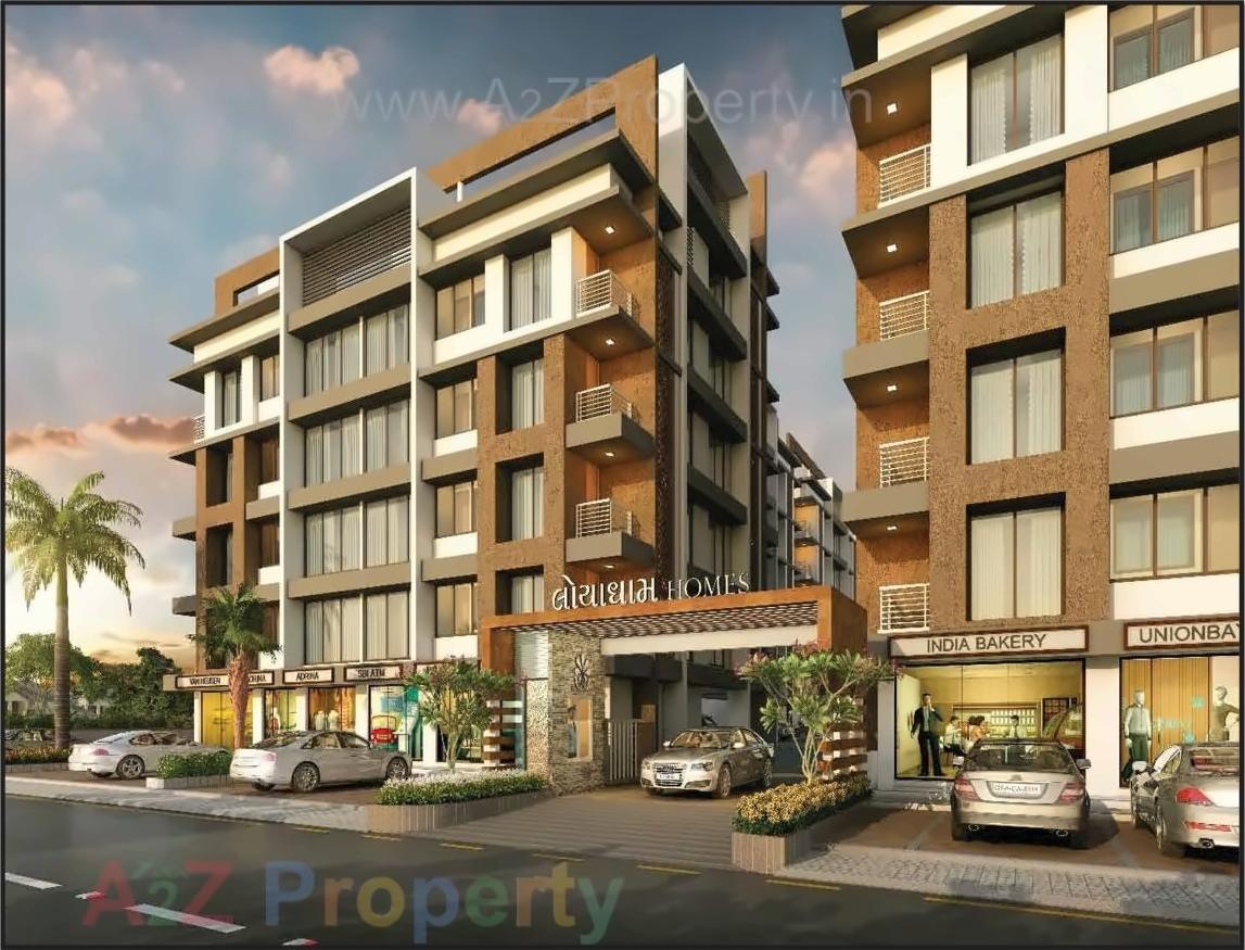 3D Elevation of real estate project Loyadham Homes located at Kosad, Surat, Gujarat