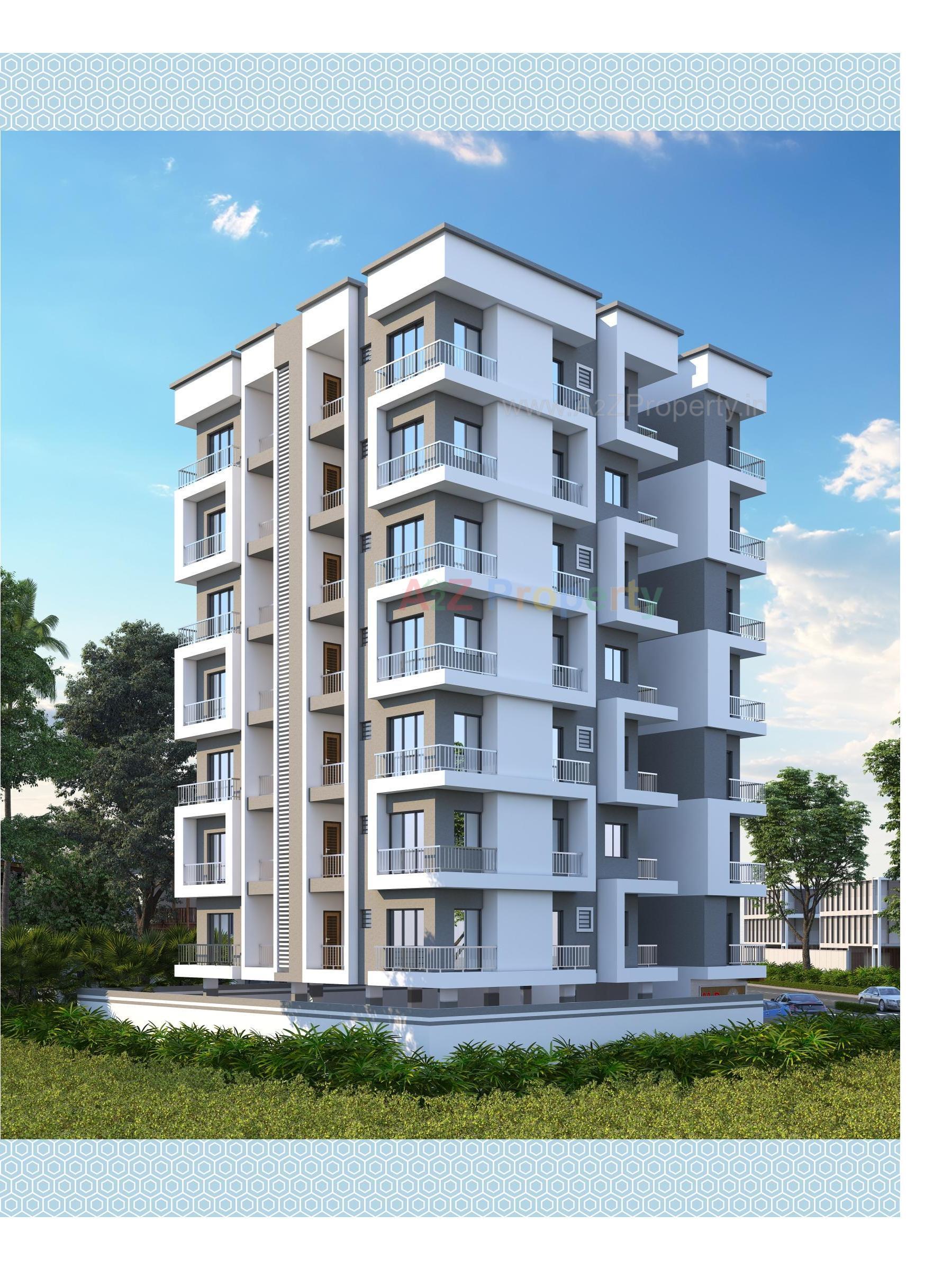 3D Elevation of real estate project M D Residency located at Kosad, Surat, Gujarat