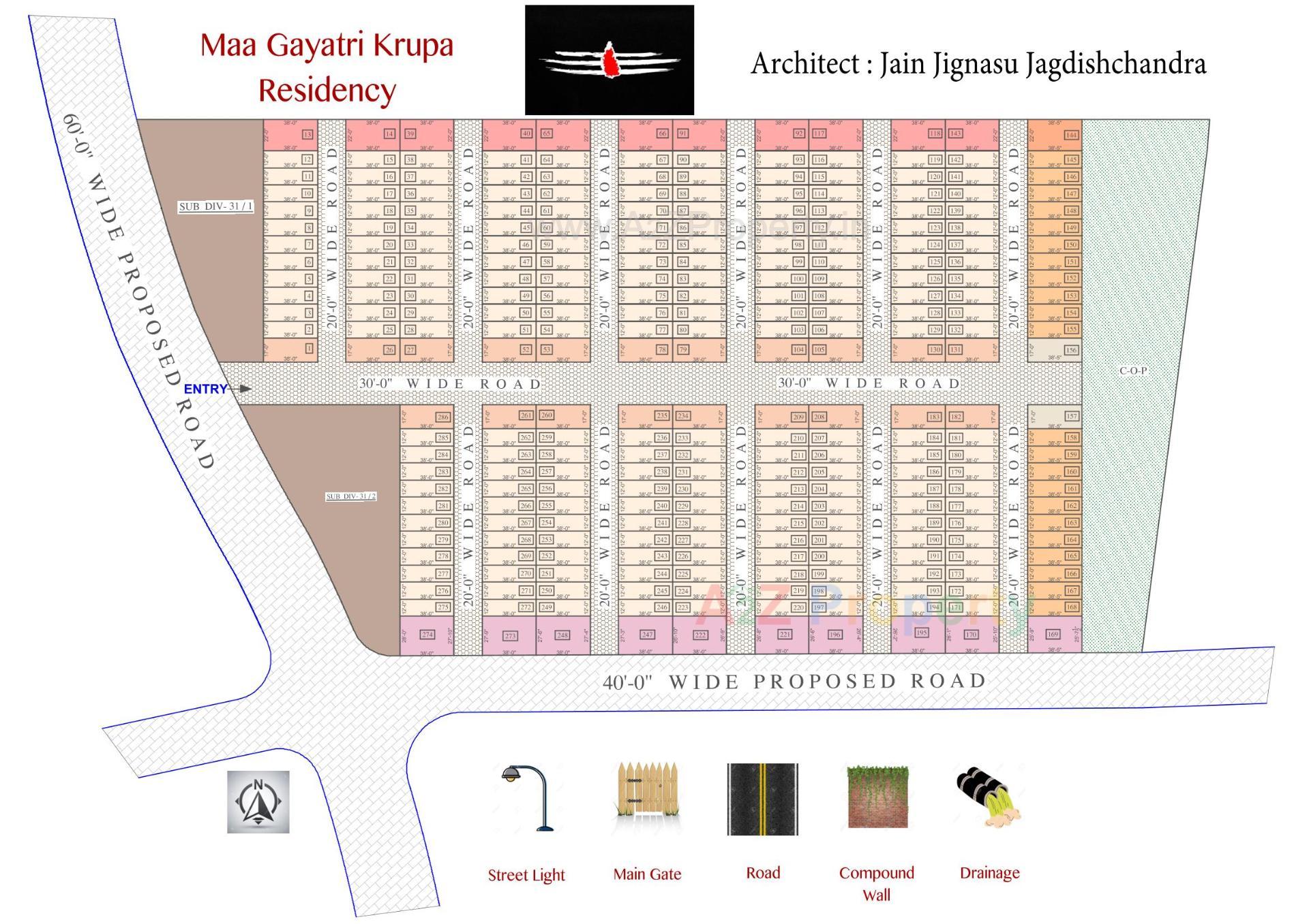 Layout of real estate project Maa Gayatri Krupa Residency located at Karadva, Surat, Gujarat