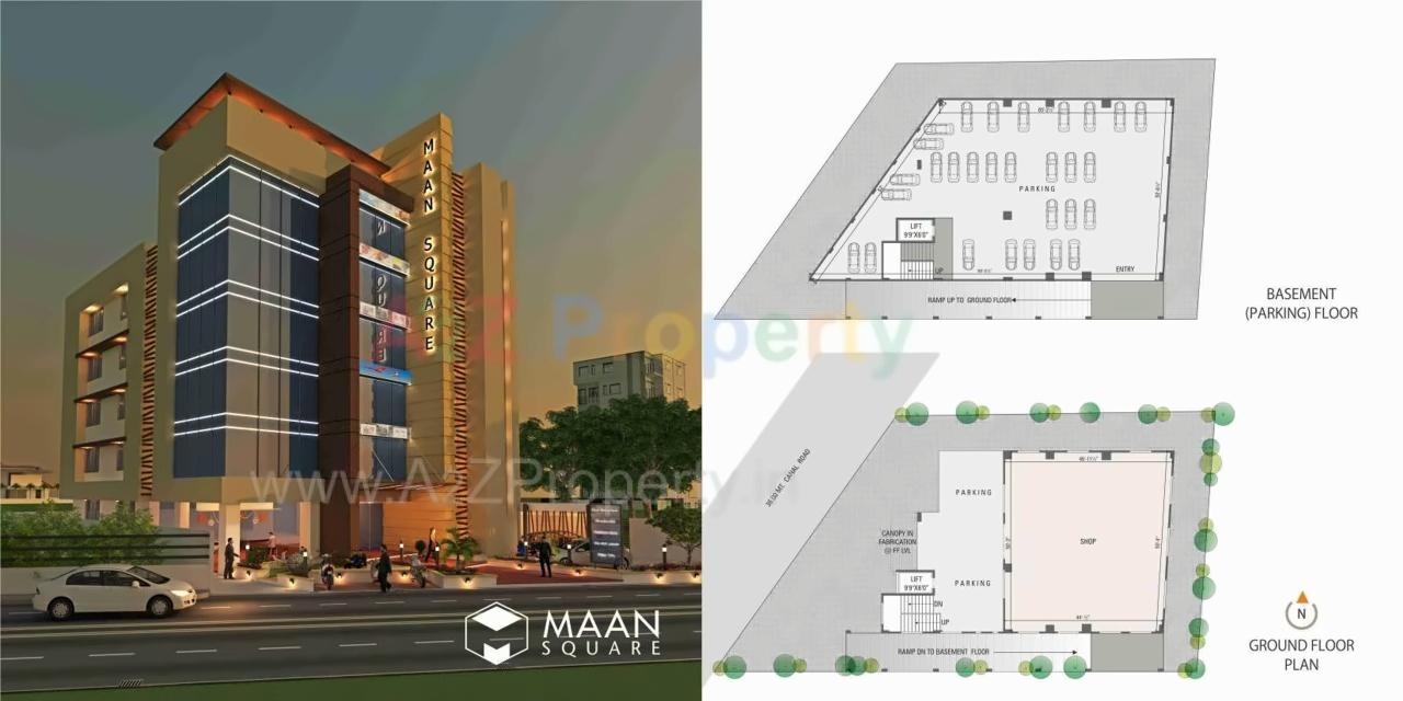 3D Elevation of real estate project Maansquare located at Althan, Surat, Gujarat