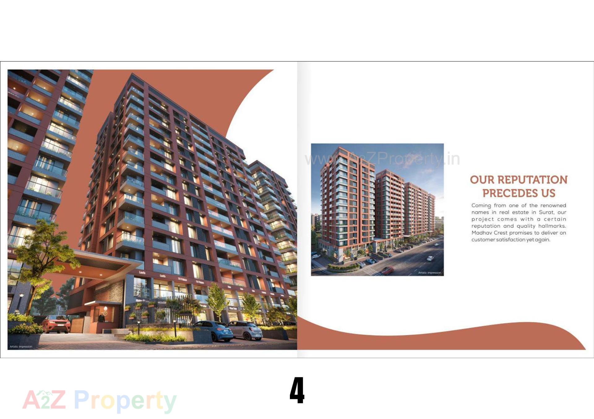 3D Elevation of real estate project Madhav Crest located at Dindoli, Surat, Gujarat