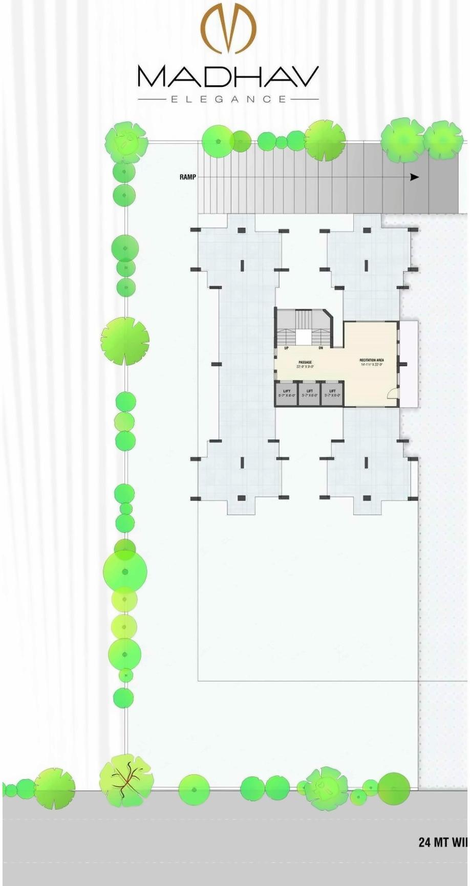 Layout of real estate project Madhav Elegance located at Jahangir-pura, Surat, Gujarat