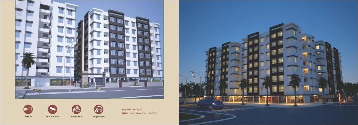 3D Elevation of real estate project Madhav Residency located at Dindoli, Surat, Gujarat