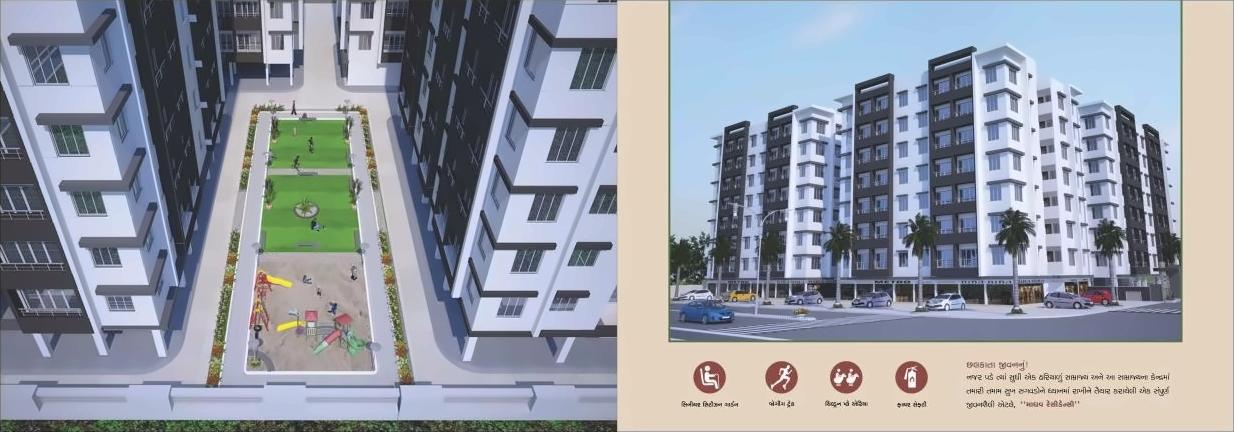3D Elevation of real estate project Madhav Residency located at Dindoli, Surat, Gujarat