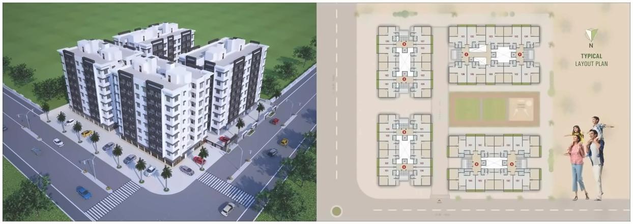 Layout of real estate project Madhav Residency located at Dindoli, Surat, Gujarat