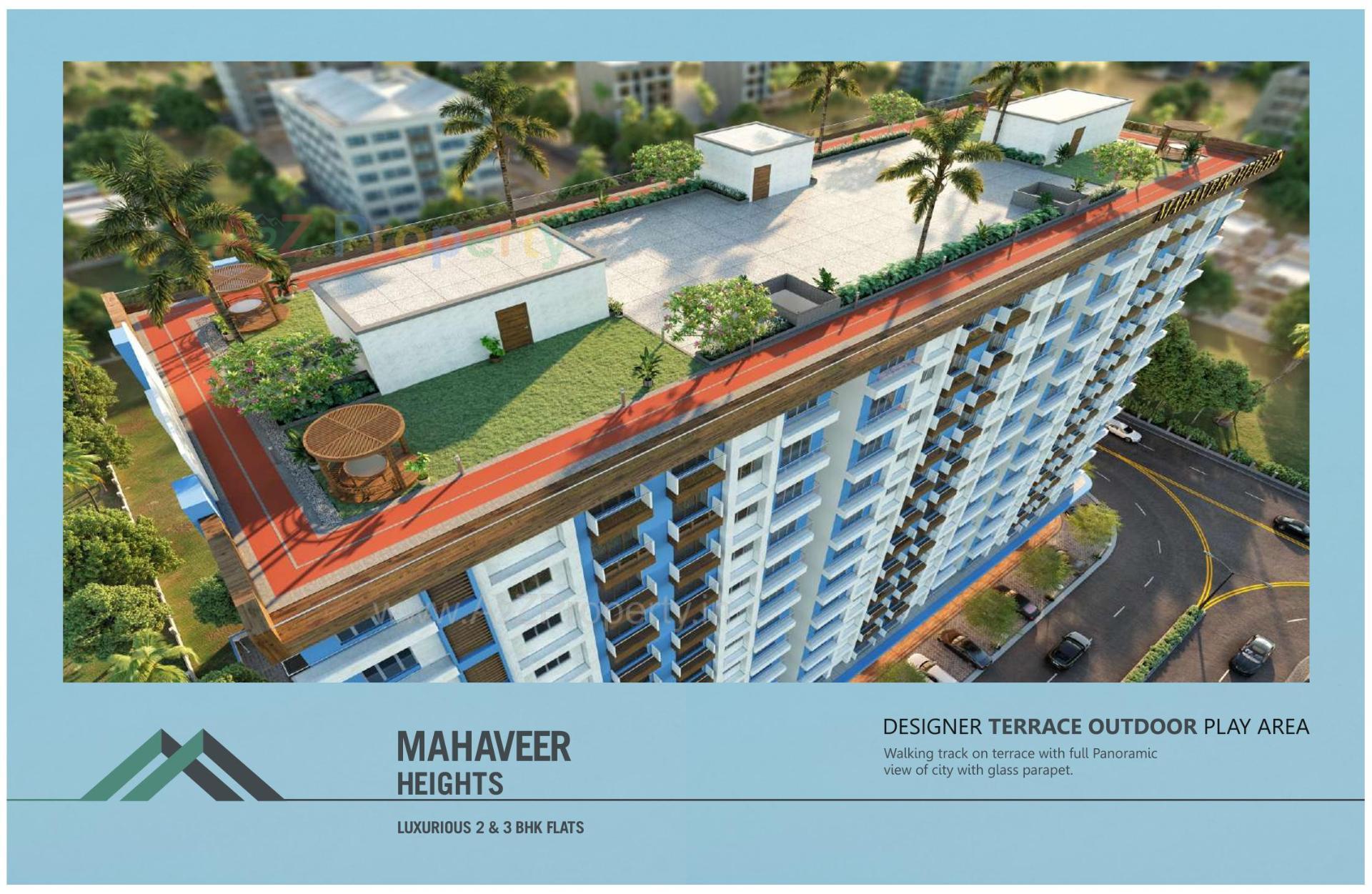 3D Elevation of real estate project Mahaveer Heights located at Vesu, Surat, Gujarat