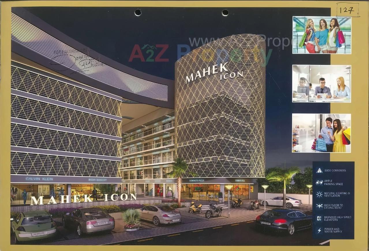 3D Elevation of real estate project Mahek Icon located at Katar, Surat, Gujarat