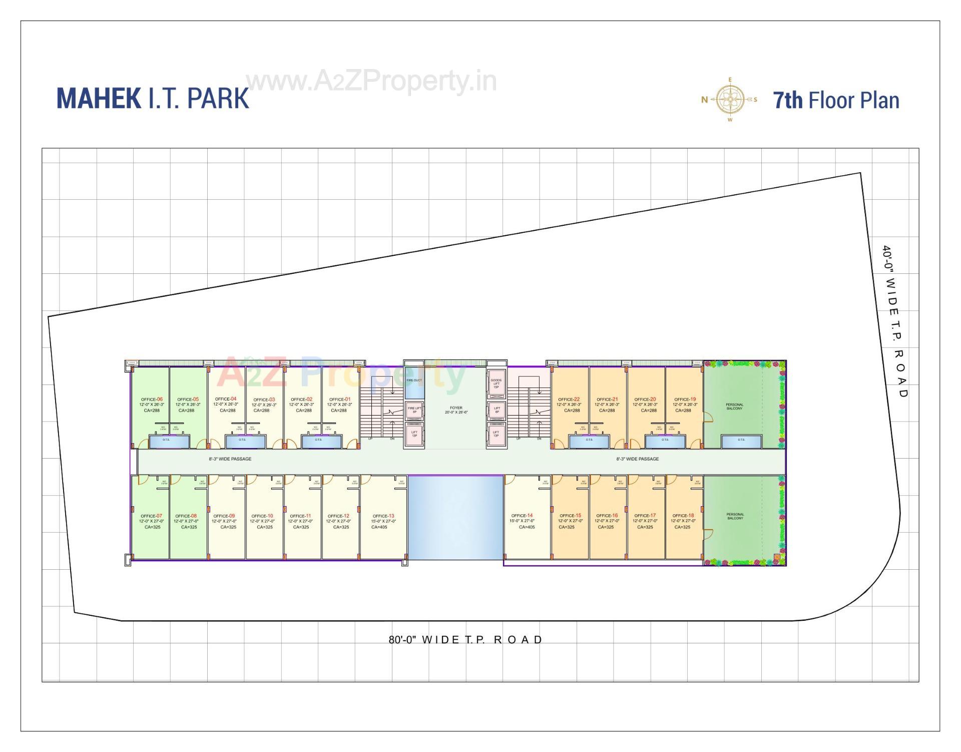 Layout of real estate project Mahek It Park located at Katargam, Surat, Gujarat