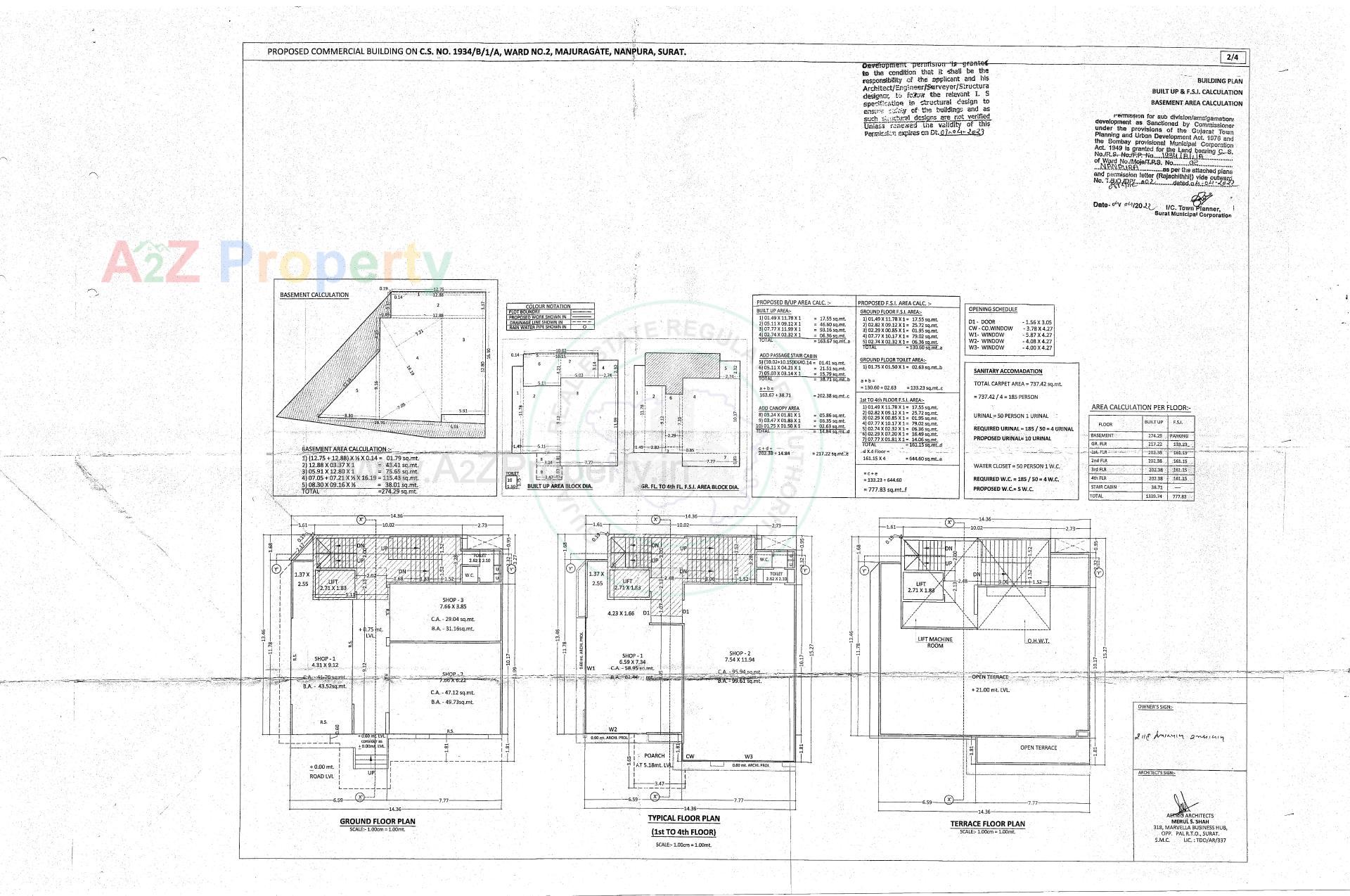 Layout of real estate project Majoris located at Majura, Surat, Gujarat