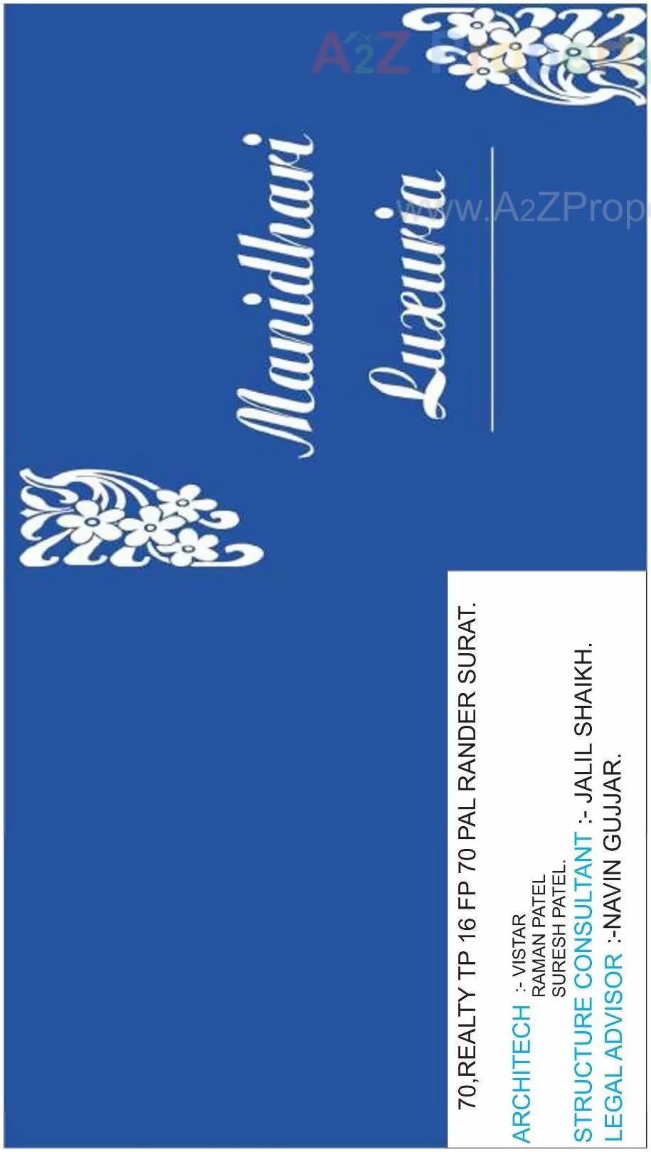  of real estate project Manidhari Luxuria located at Pal, Surat, Gujarat