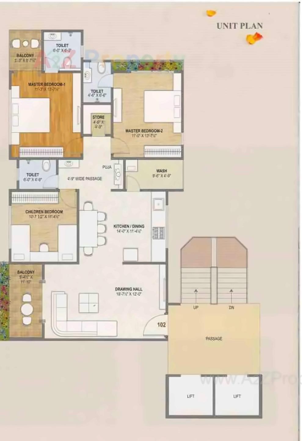 Layout of real estate project Marigold Cresta located at Sarthana, Surat, Gujarat