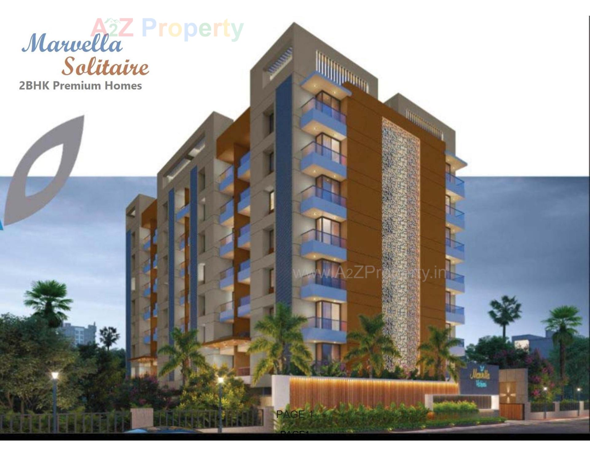 3D Elevation of real estate project Marvella Solitaire located at Vesu, Surat, Gujarat