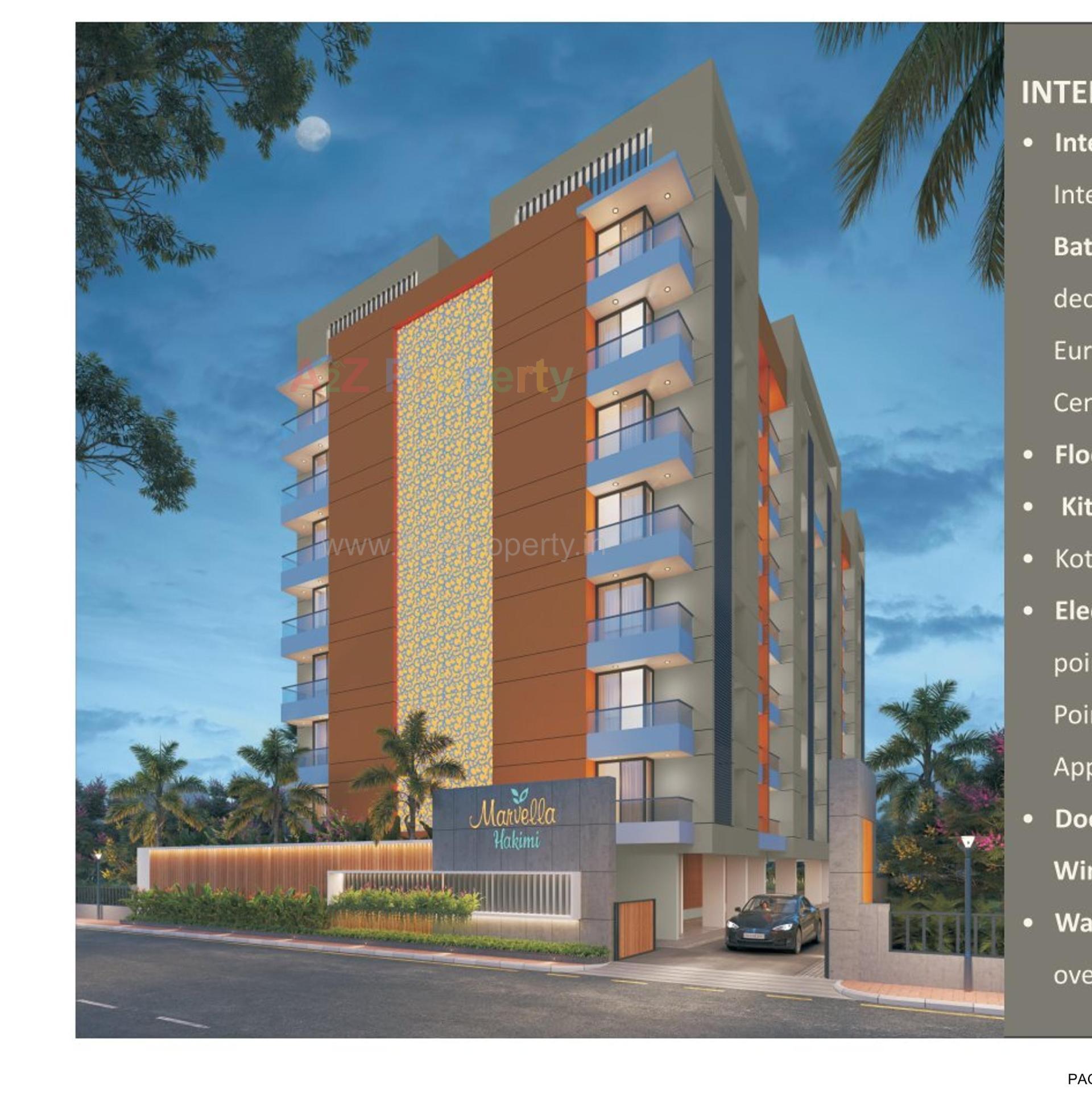 3D Elevation of real estate project Marvella Solitaire located at Vesu, Surat, Gujarat