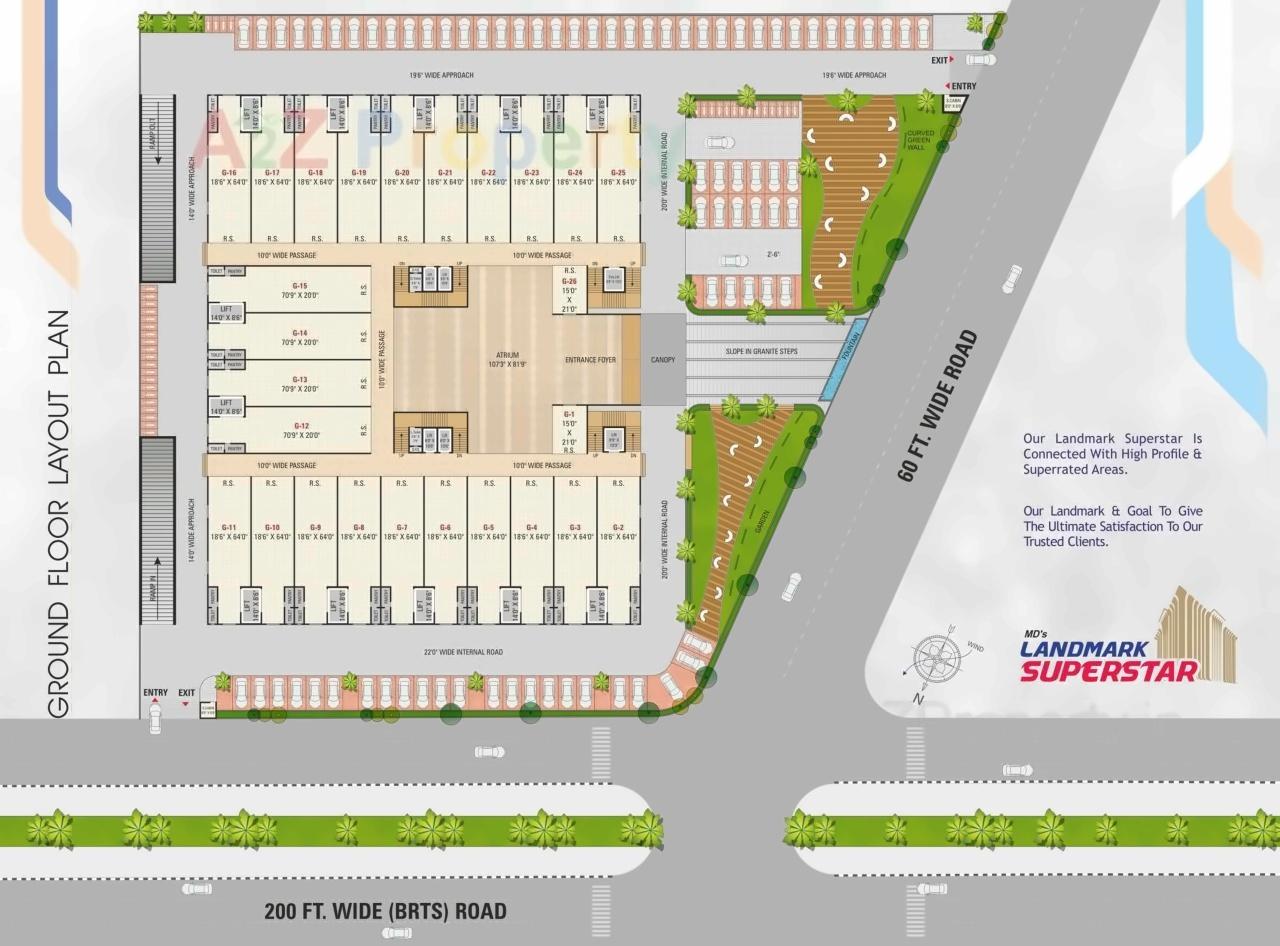 Layout of real estate project Mds Landmark Superstar located at Puna, Surat, Gujarat