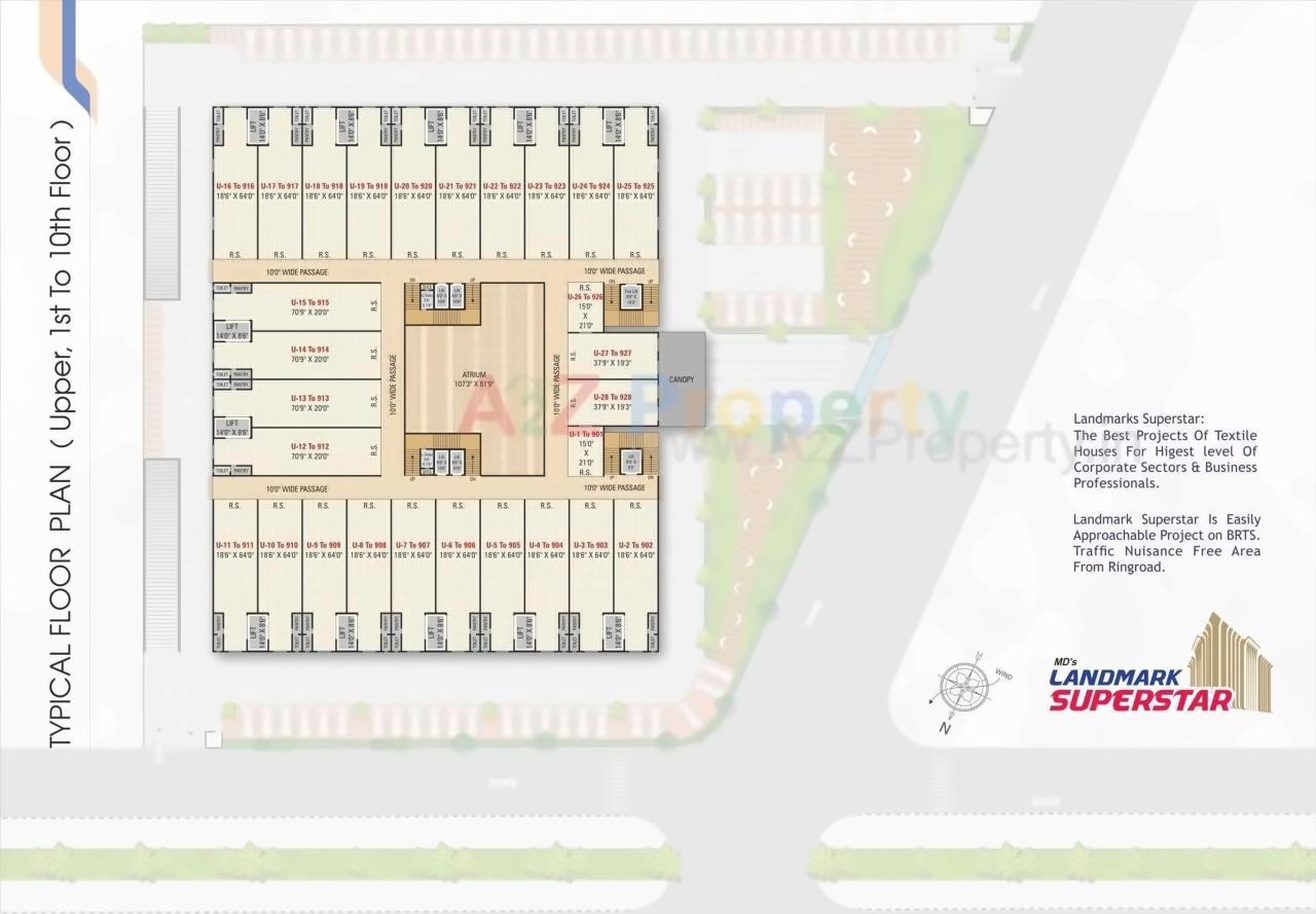 Layout of real estate project Mds Landmark Superstar located at Puna, Surat, Gujarat