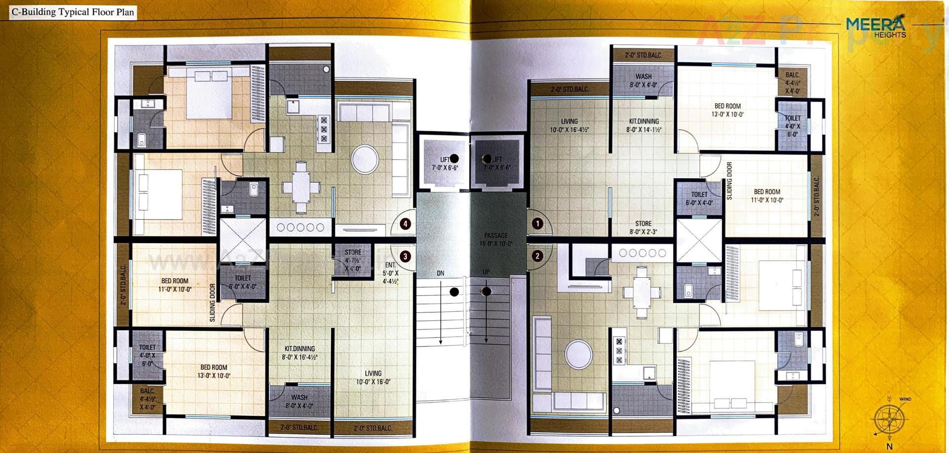 Layout of real estate project Meera Heights located at Bhimrad, Surat, Gujarat