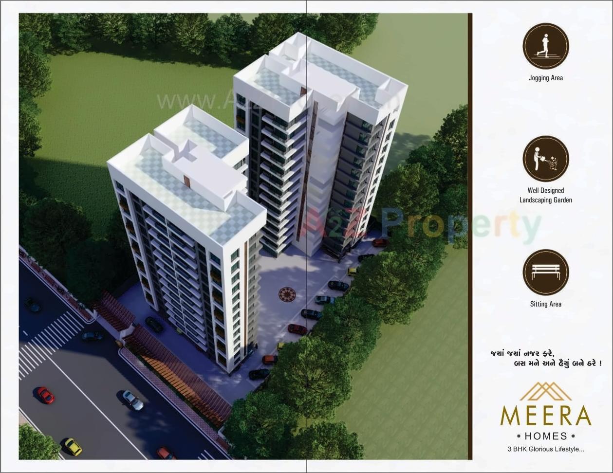 3D Elevation of real estate project Meera Homes located at Varachha, Surat, Gujarat