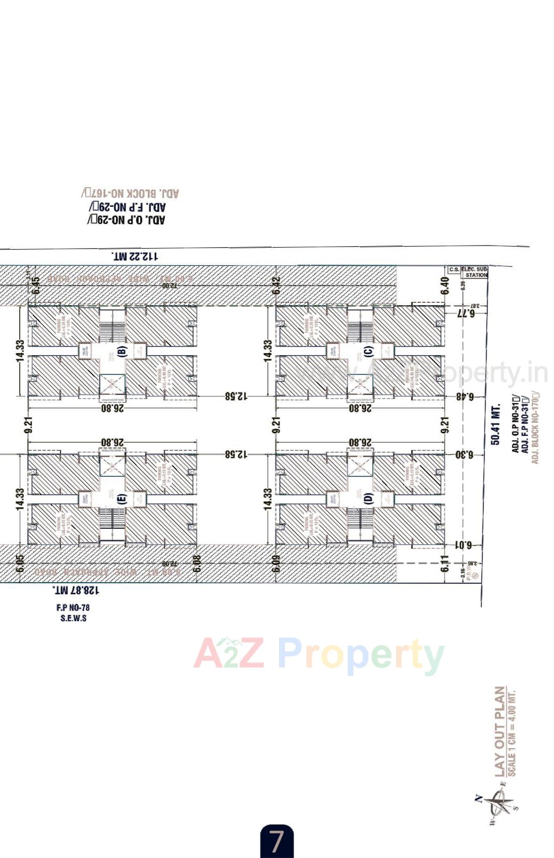 Layout of real estate project Meera Pearl located at Sarthana, Surat, Gujarat