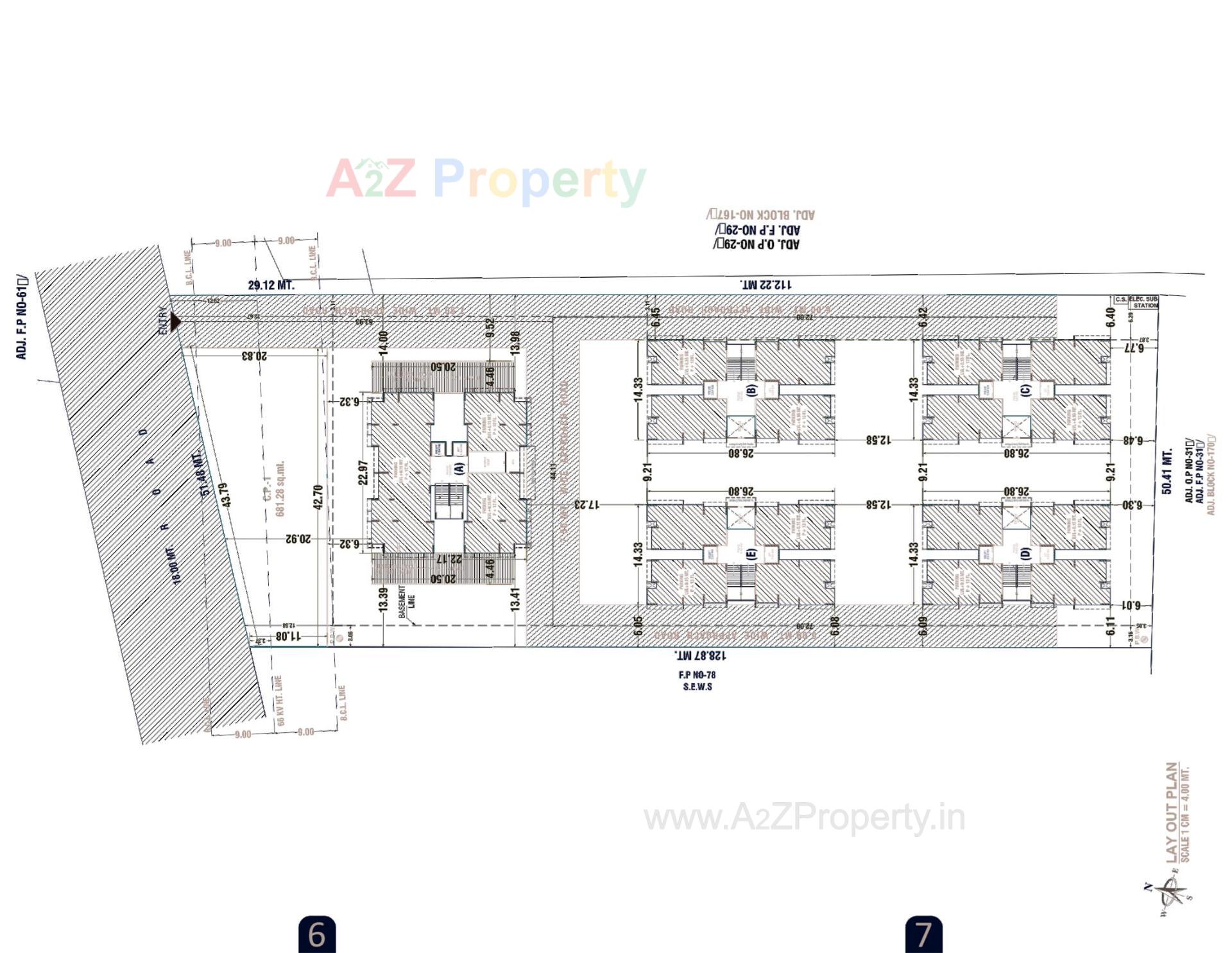 Layout of real estate project Meera Pearl located at Sarthana, Surat, Gujarat