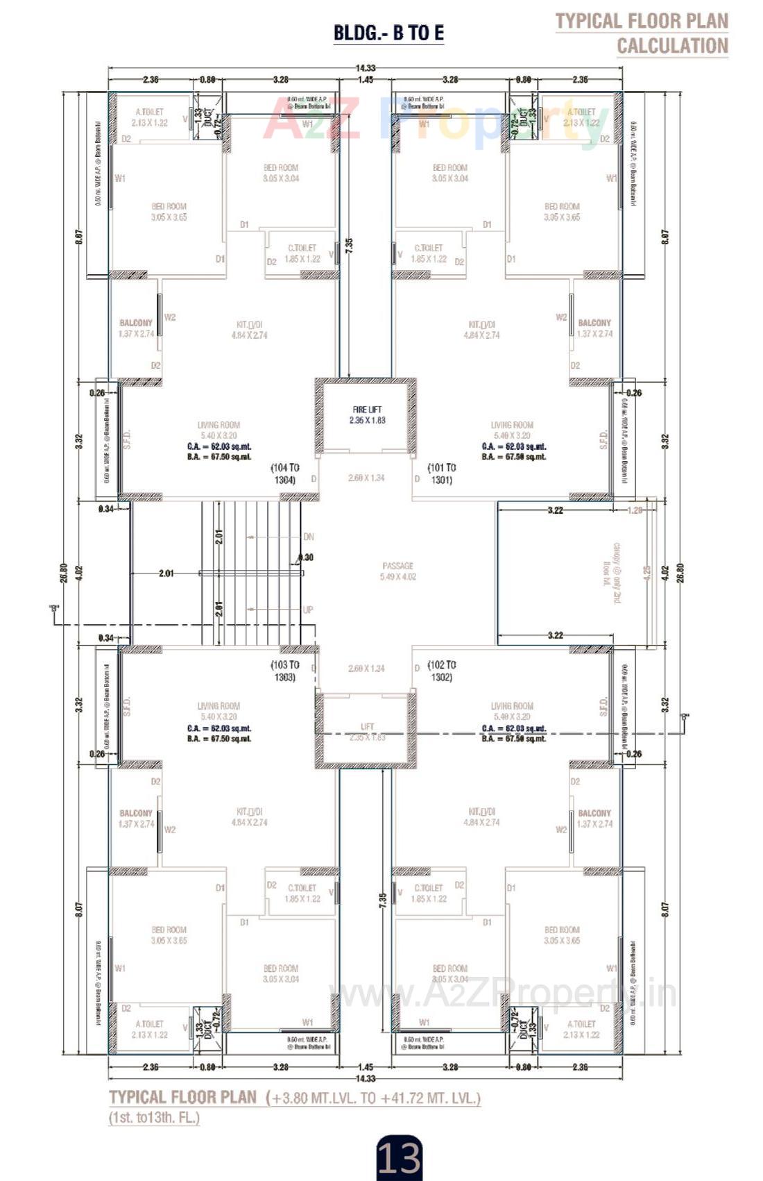 Layout of real estate project Meera Pearl located at Sarthana, Surat, Gujarat