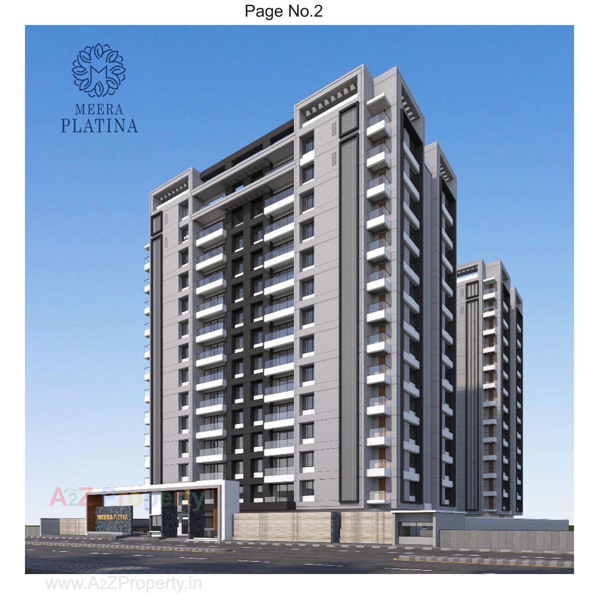 3D Elevation of real estate project Meera Platina located at Althan, Surat, Gujarat