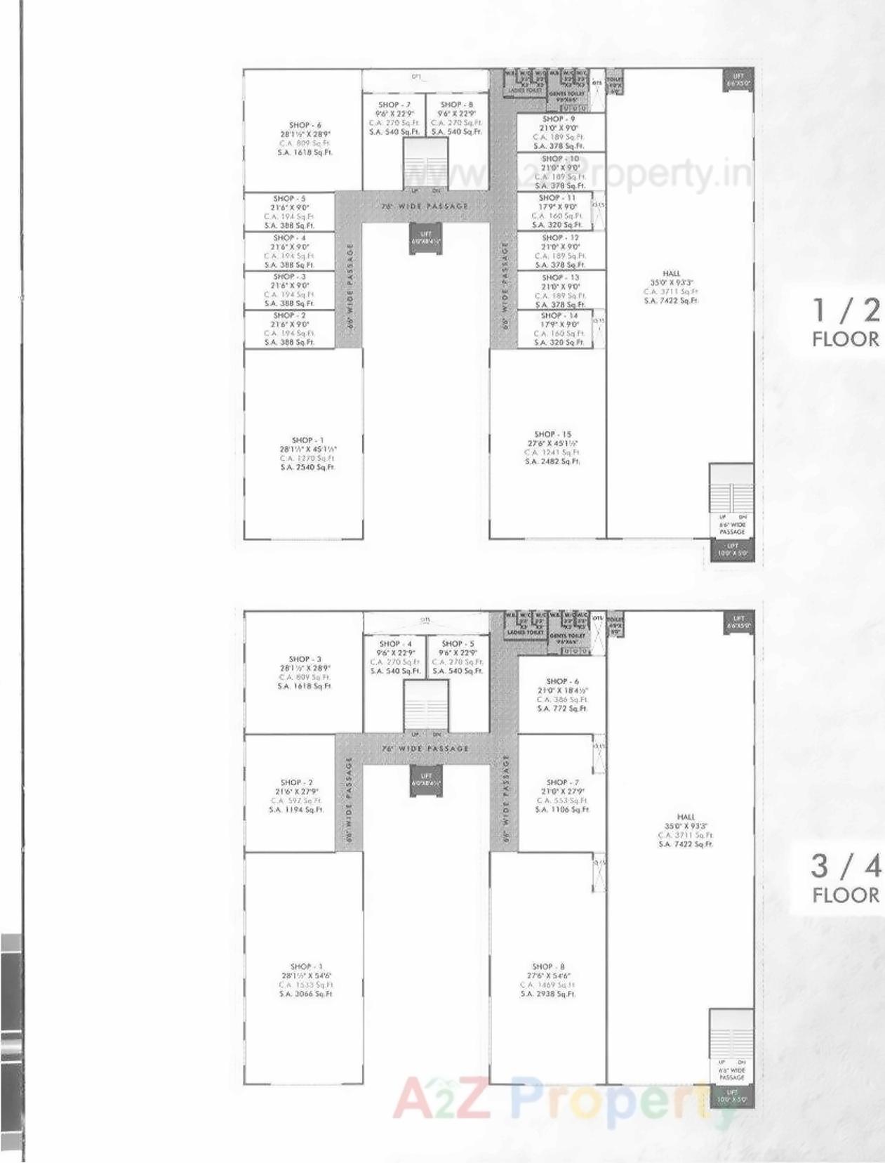 Layout of real estate project Mega Royal located at Adajan, Surat, Gujarat