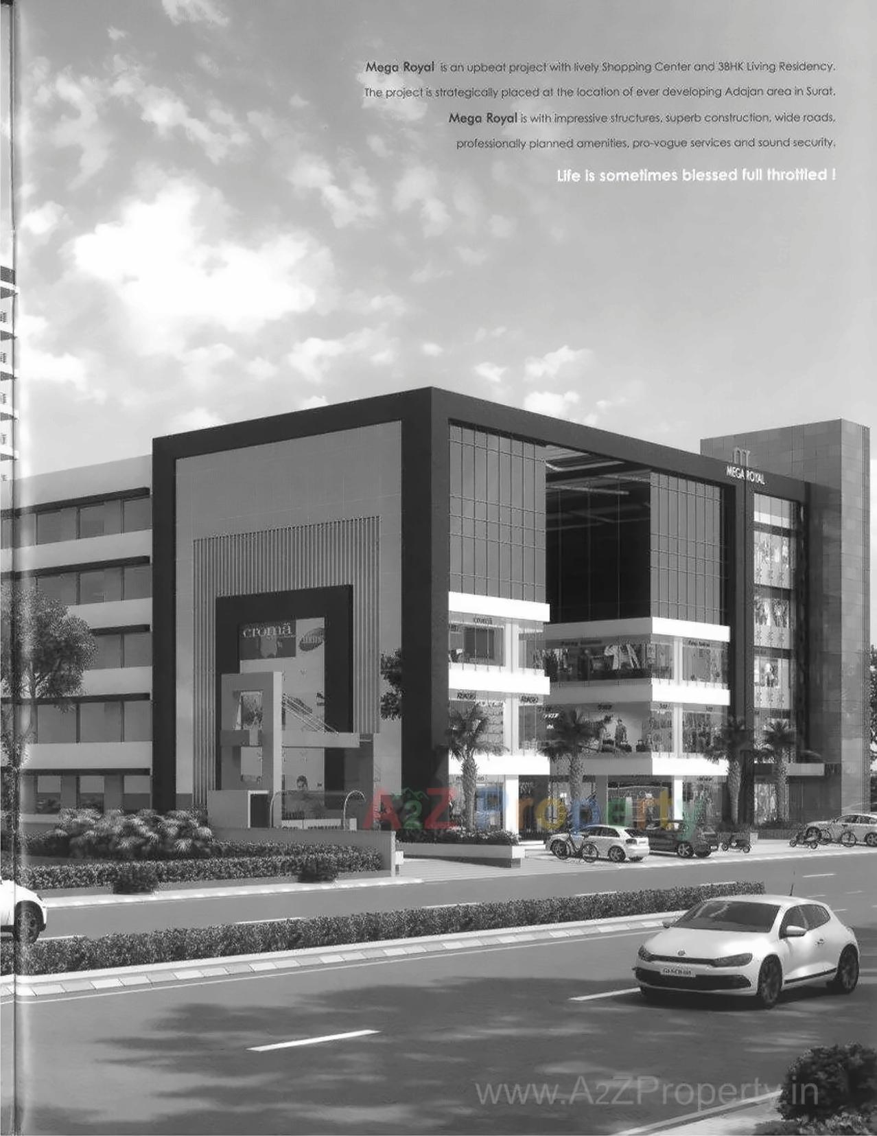 3D Elevation of real estate project Mega Royal located at Adajan, Surat, Gujarat