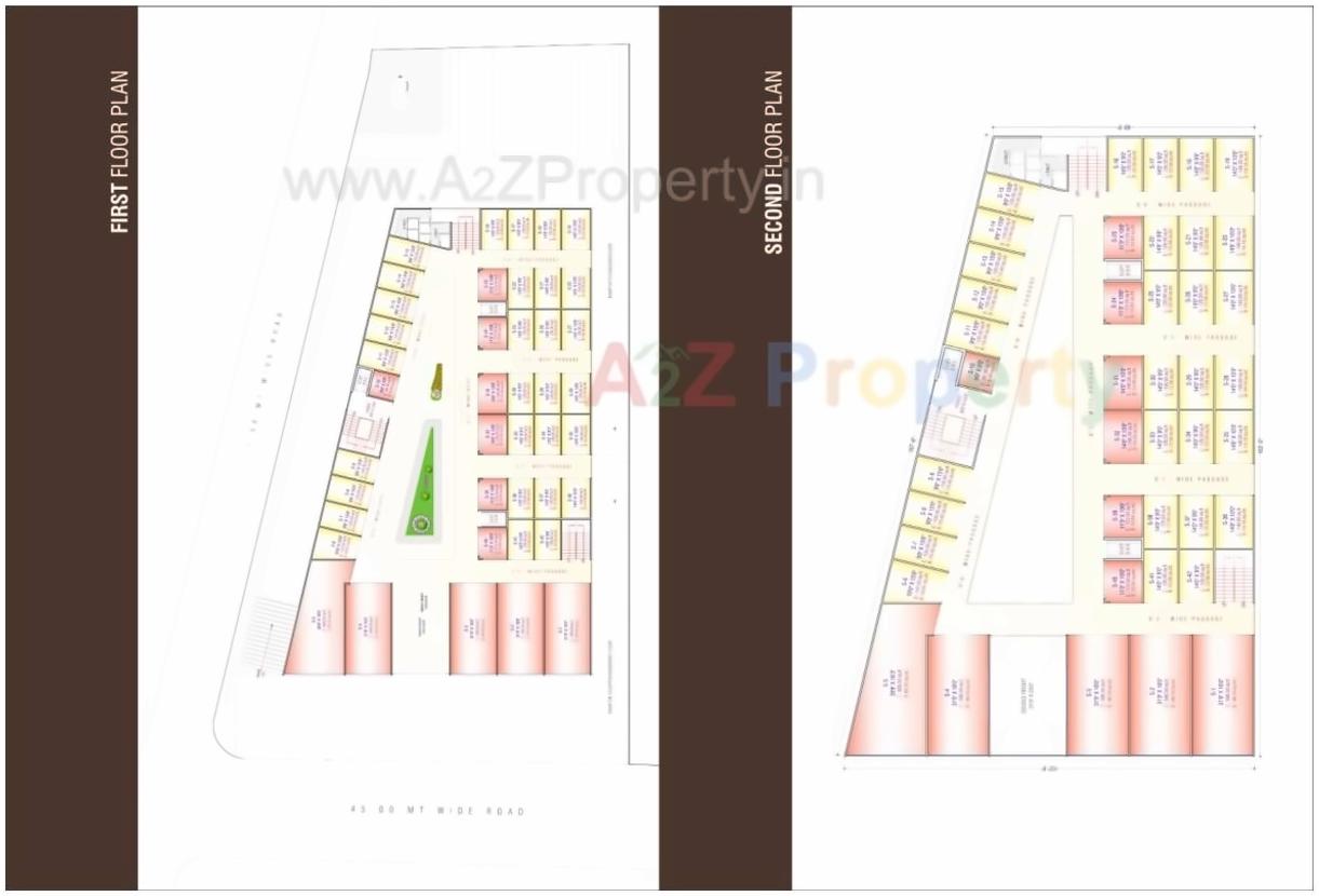 Layout of real estate project Meridian Business Center located at Varachha, Surat, Gujarat