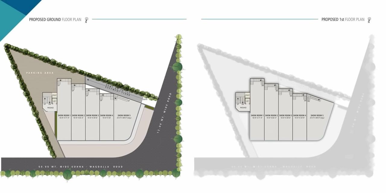 Layout of real estate project Milestone Atlantis located at Vesu, Surat, Gujarat