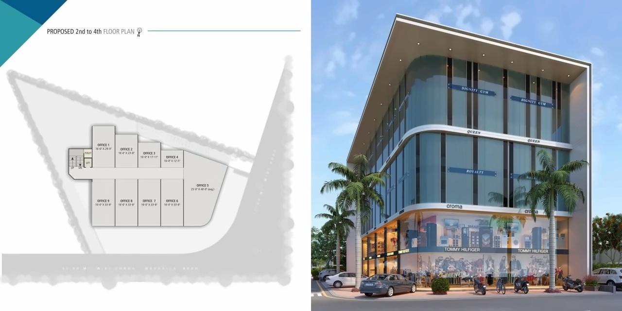 Layout of real estate project Milestone Atlantis located at Vesu, Surat, Gujarat