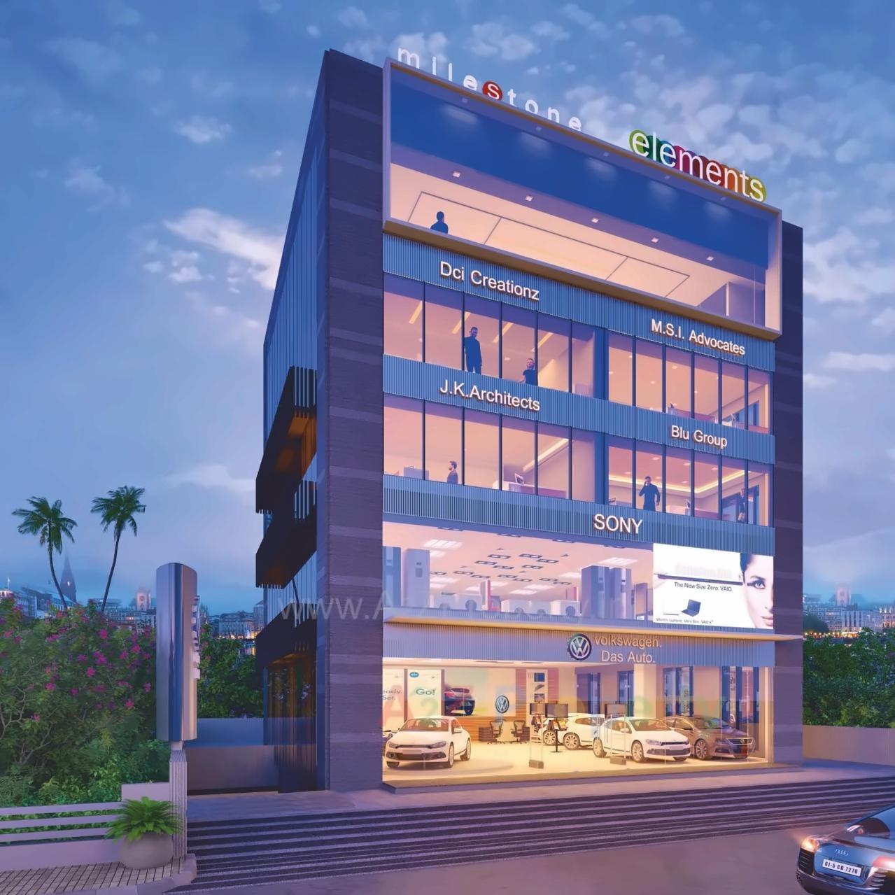 3D Elevation of real estate project Milestone Elements located at Surat, Surat, Gujarat