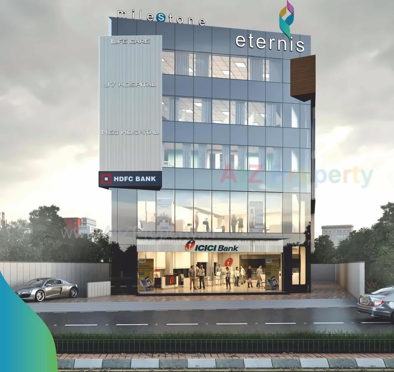 3D Elevation of real estate project Milestone Eternis located at Sama, Surat, Gujarat