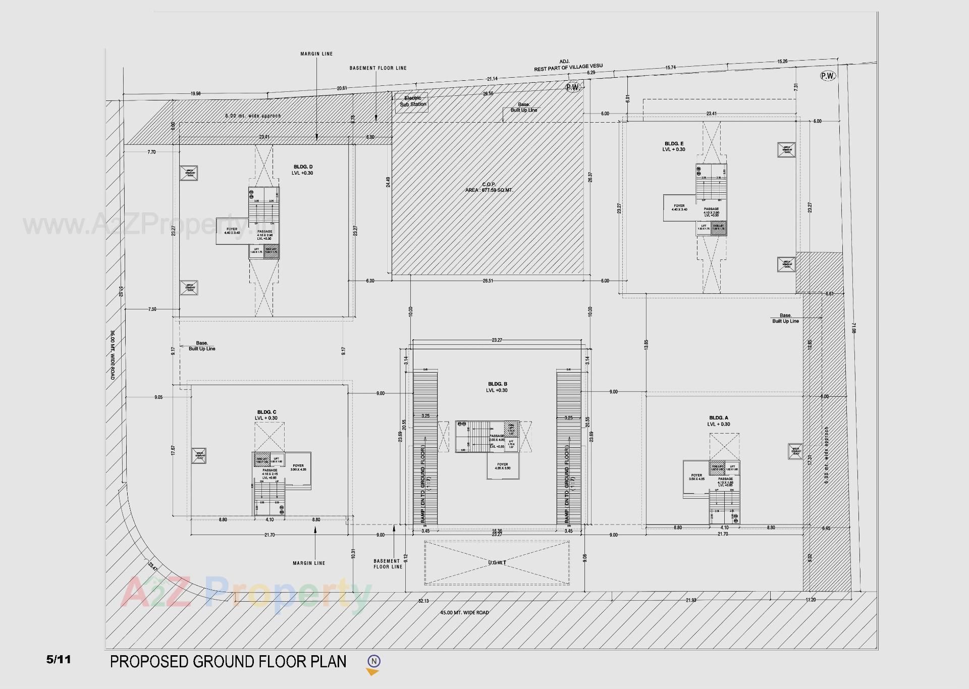Layout of real estate project Milestone Regalia located at Vesu, Surat, Gujarat