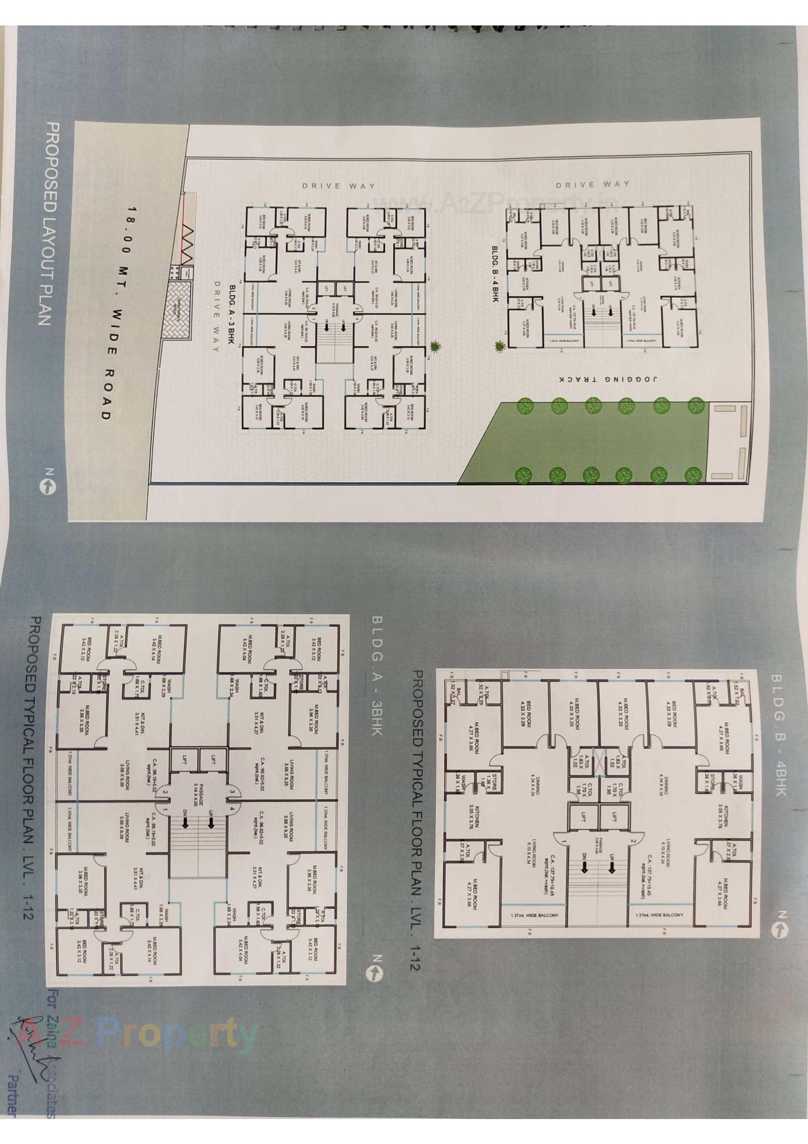 Layout of real estate project Milestone Spiti located at Vesu, Surat, Gujarat