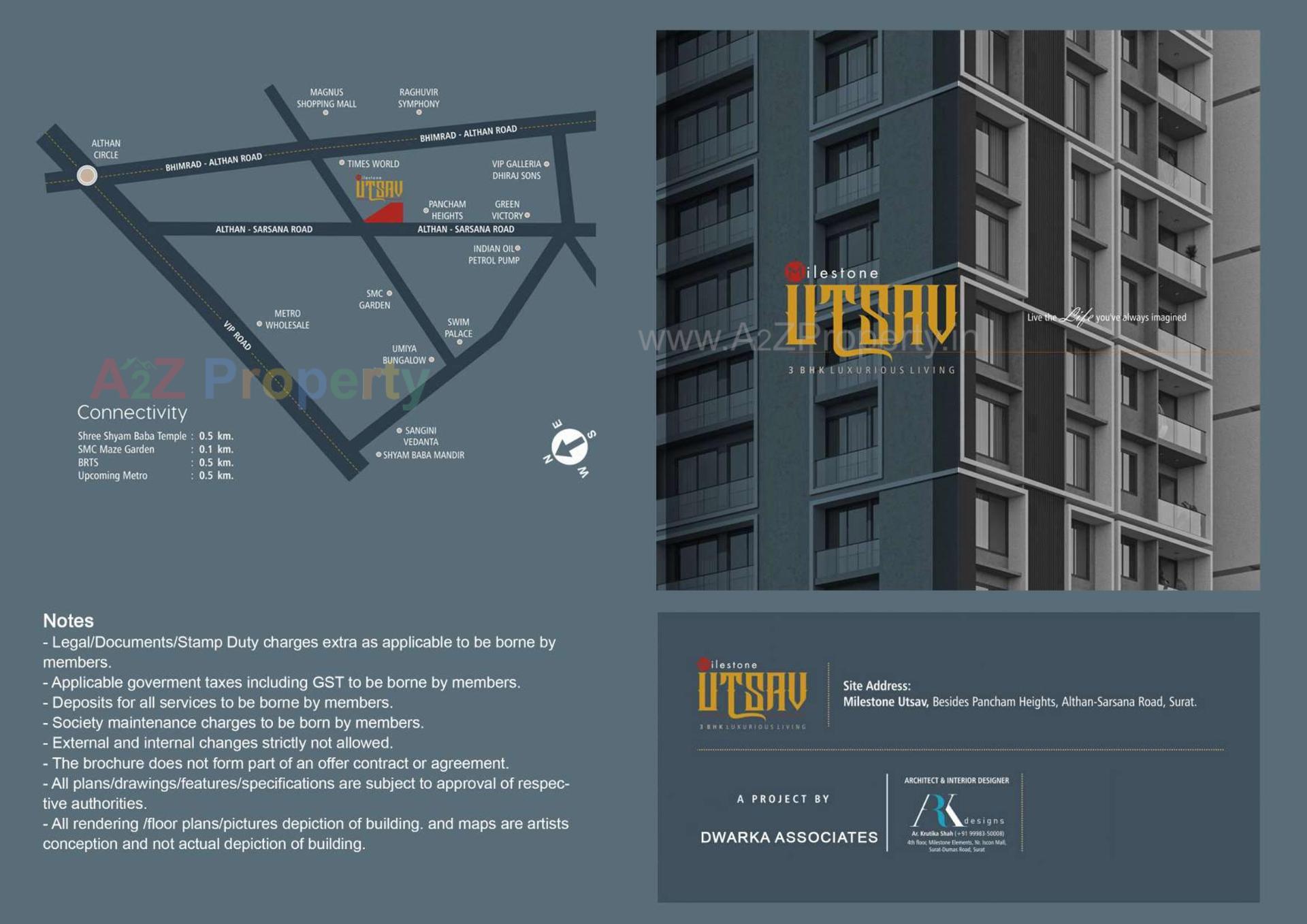  of real estate project Milestone Utsav located at Althan, Surat, Gujarat