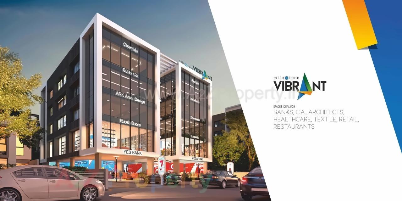 3D Elevation of real estate project Milestone Vibrant located at Surat, Surat, Gujarat