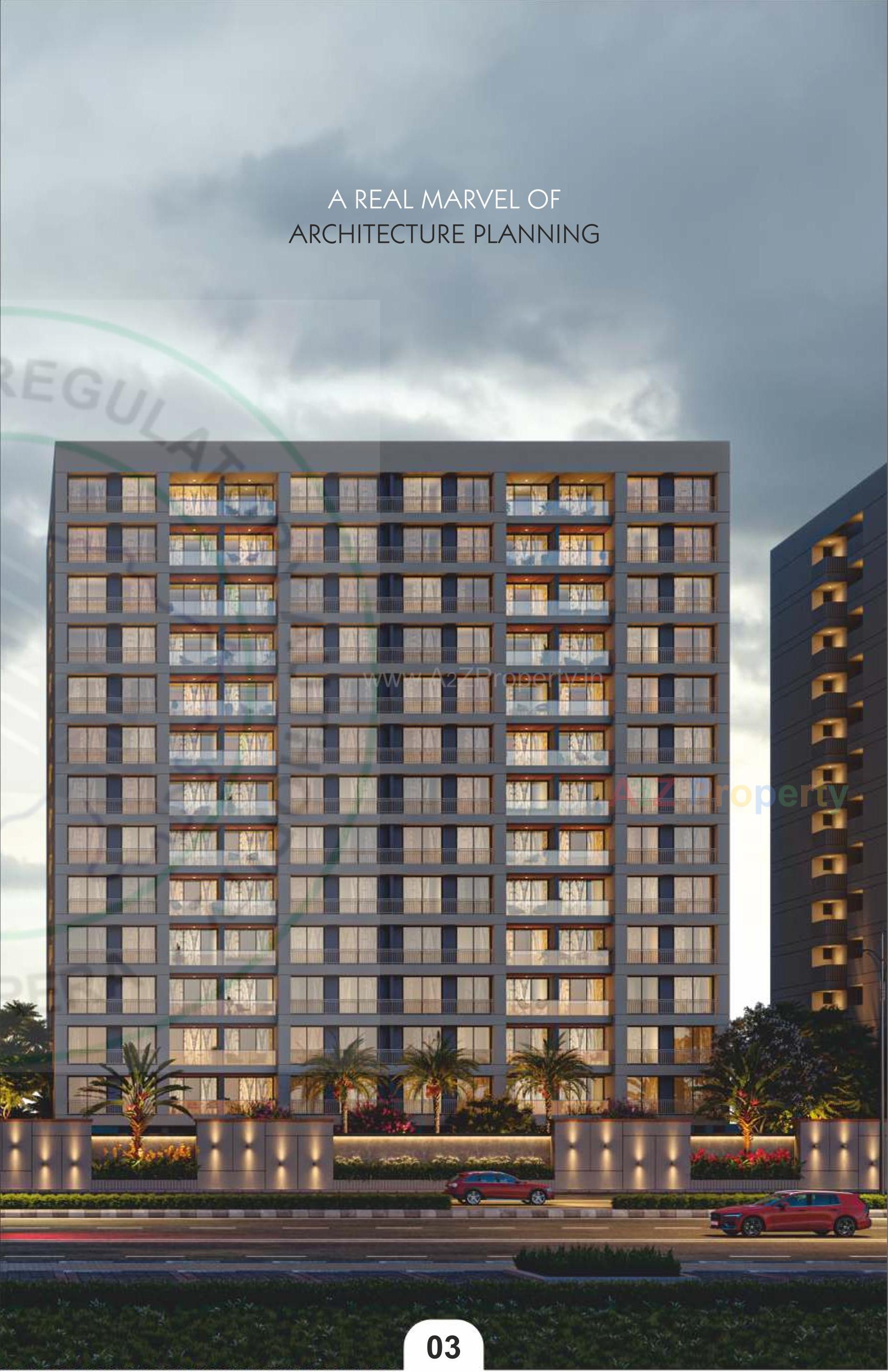 3D Elevation of real estate project Millennium Antara located at Vesu, Surat, Gujarat