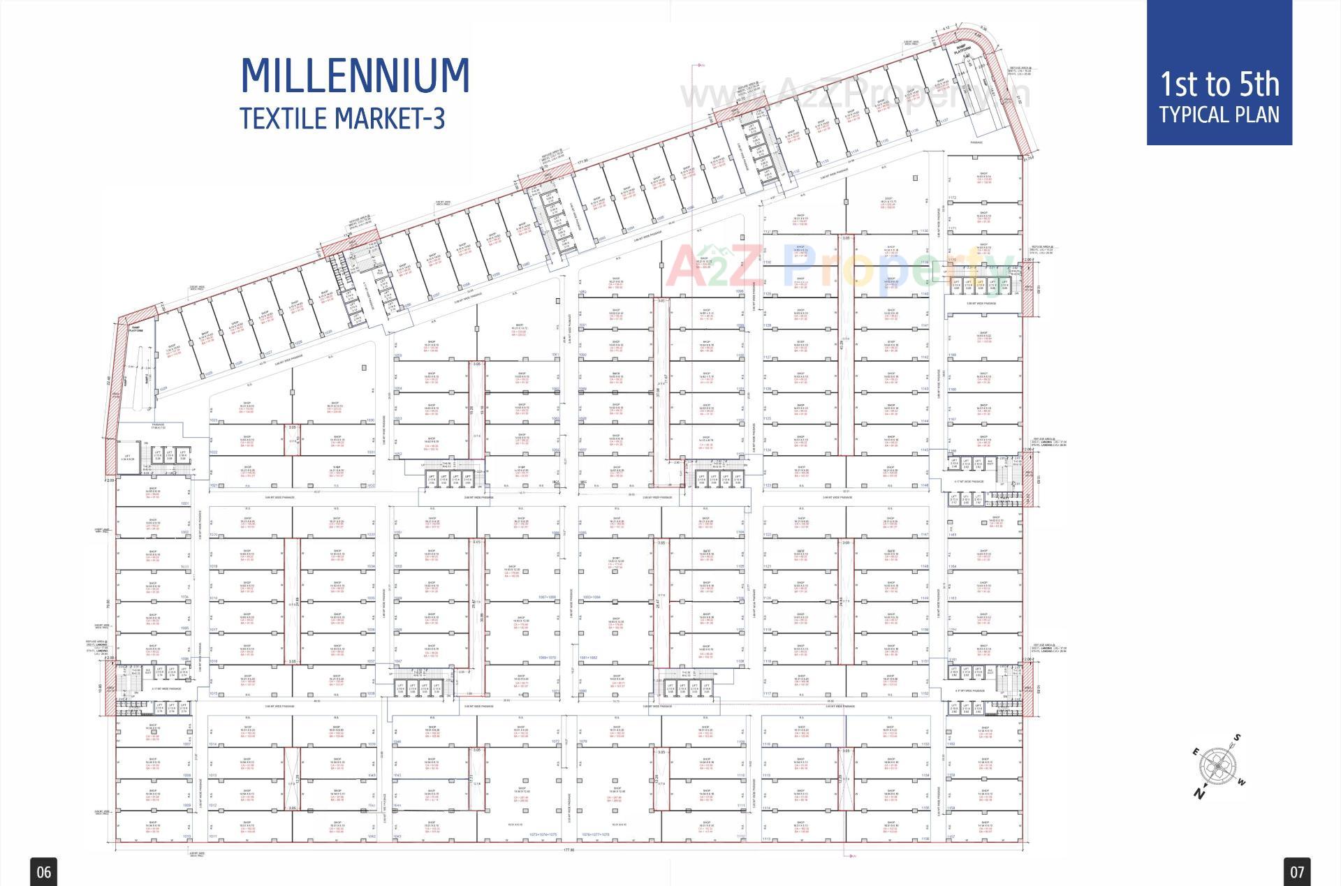 Layout of real estate project Millennium Textile Market located at Anjana, Surat, Gujarat