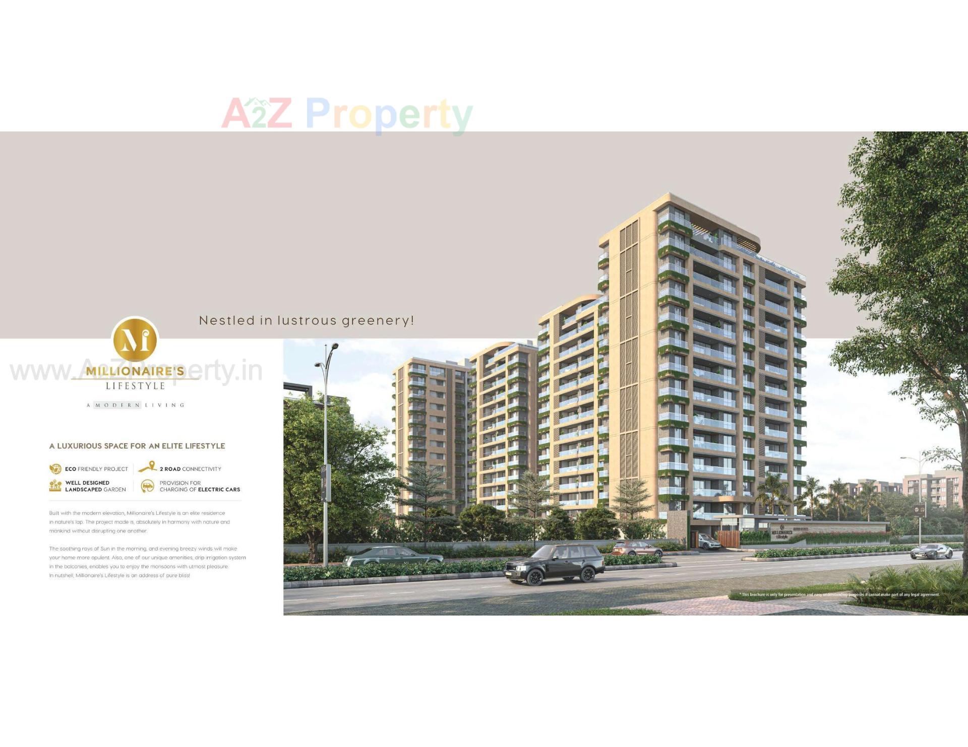 3D Elevation of real estate project Millionaire's Lifestyle located at Vesu, Surat, Gujarat